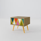 COLORFUL TRIANGLES Nachttisch in Eiche-Optik