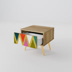 COLORFUL TRIANGLES Nachttisch in Eiche-Optik