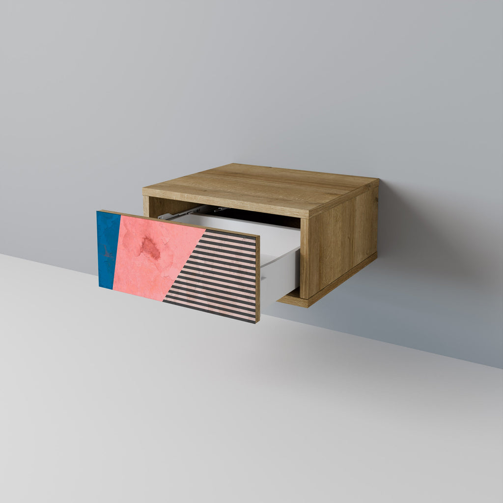 GLAMOROUS STRIPE Nachttisch in Eichenoptik