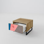 GLAMOROUS STRIPE Nachttisch in Eiche-Optik