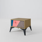 GLAMOROUS STRIPE Nachttisch in Eiche-Optik