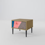 GLAMOROUS STRIPE Nachttisch in Eiche-Optik