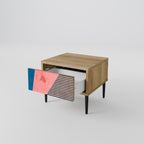 GLAMOROUS STRIPE Nachttisch in Eiche-Optik