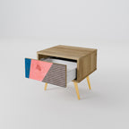 GLAMOROUS STRIPE Nachttisch in Eiche-Optik