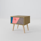 GLAMOROUS STRIPE Nachttisch in Eiche-Optik