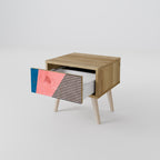 GLAMOROUS STRIPE Nachttisch in Eiche-Optik