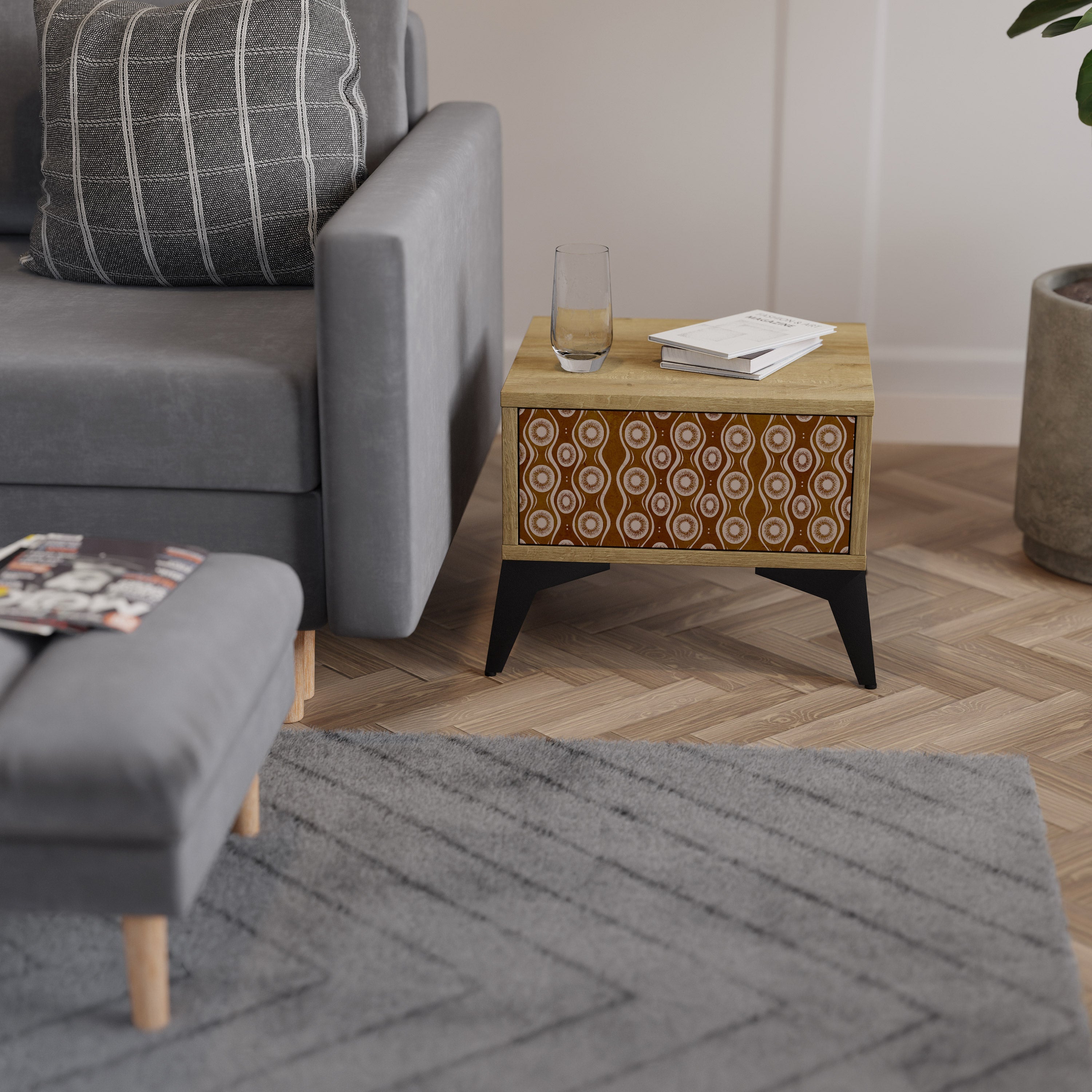 BROWN EYES Nachttisch in Eichenoptik