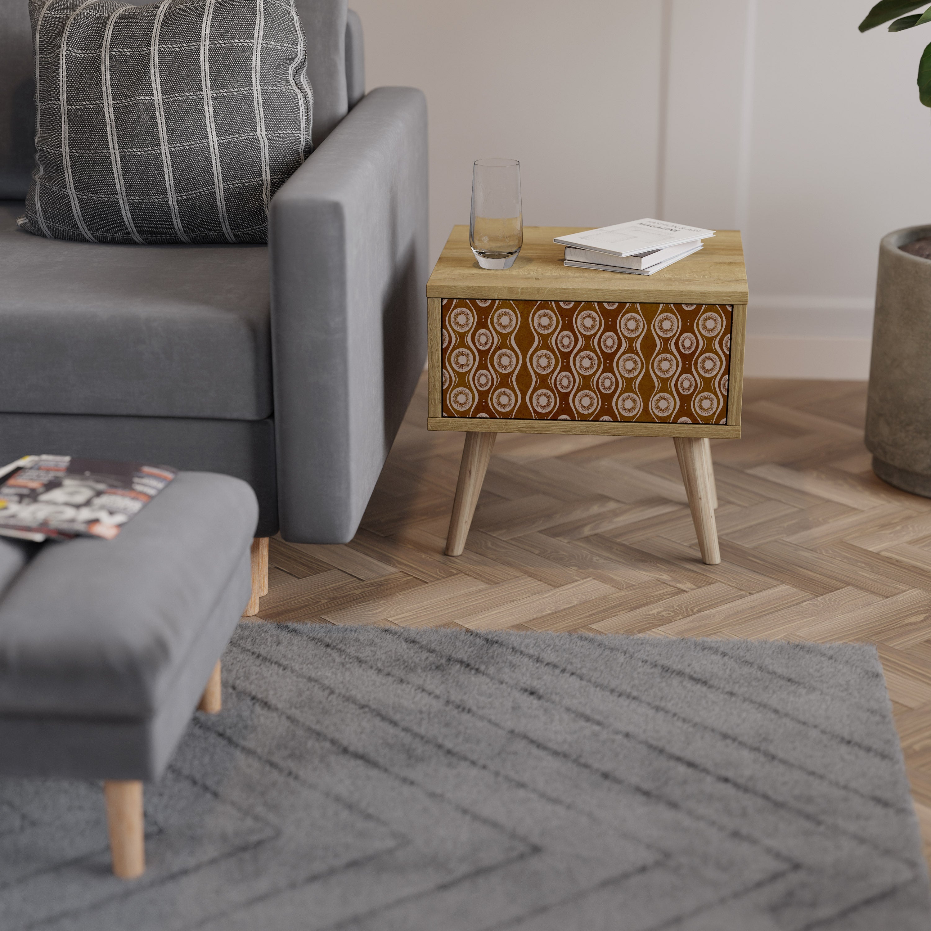BROWN EYES Nachttisch in Eichenoptik