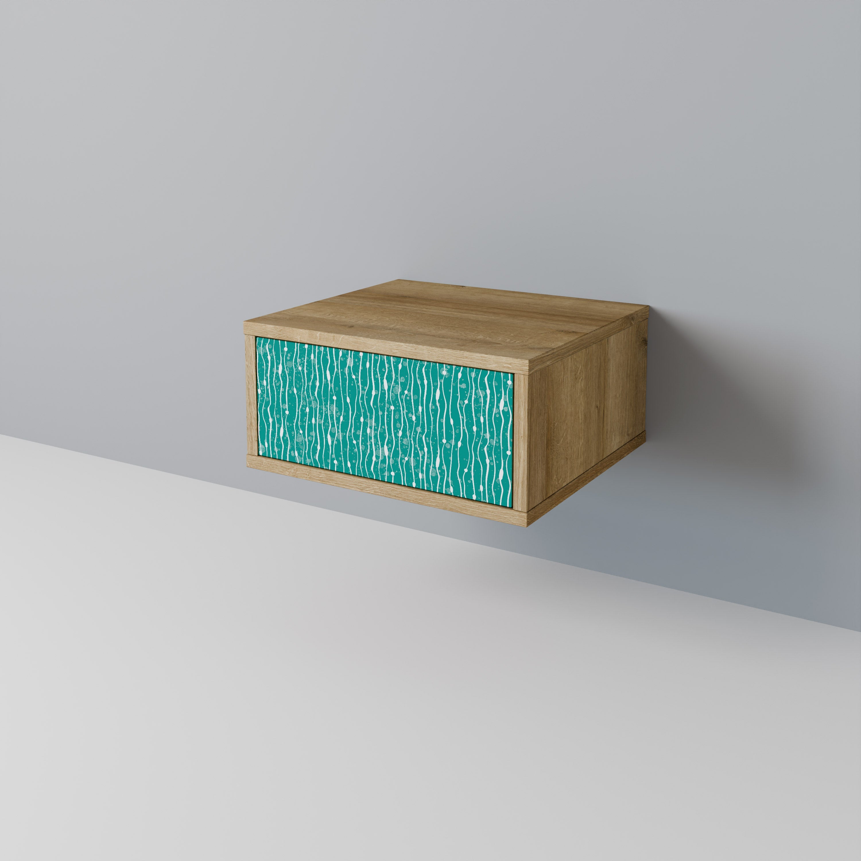 TURQUOISE RAIN Nachttisch in Eichenoptik