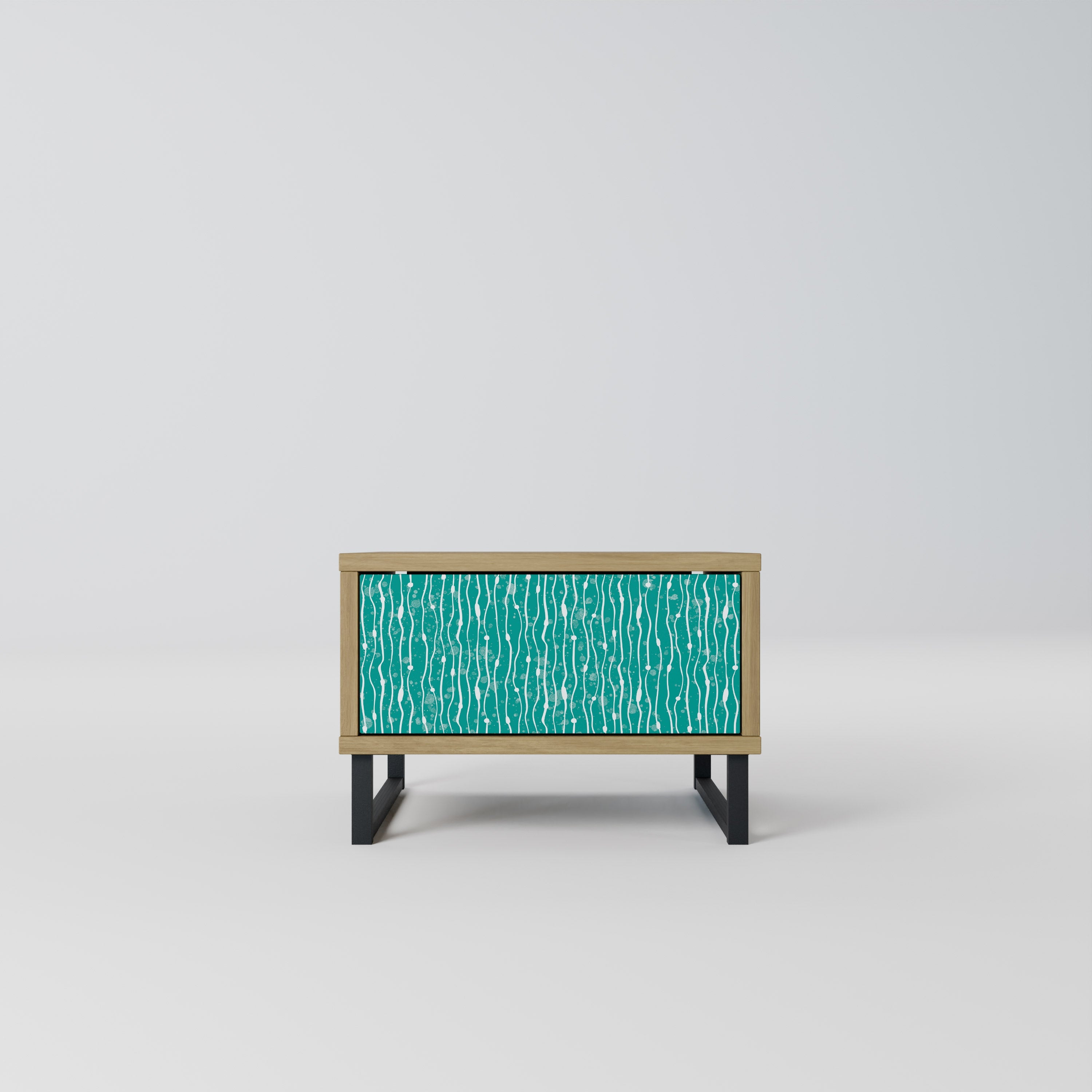 TURQUOISE RAIN Nachttisch in Eichenoptik