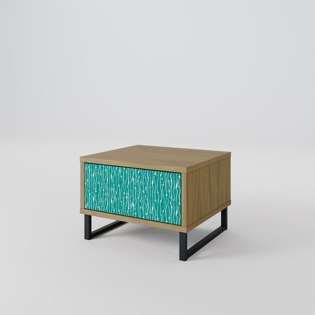 TURQUOISE RAIN Nachttisch in Eichenoptik