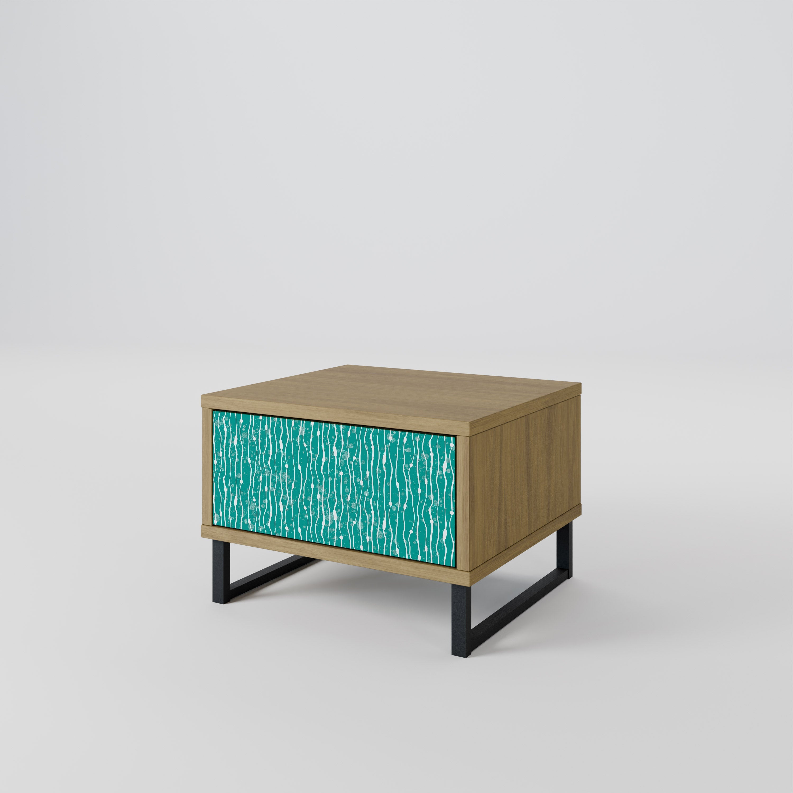 TURQUOISE RAIN Nachttisch in Eichenoptik