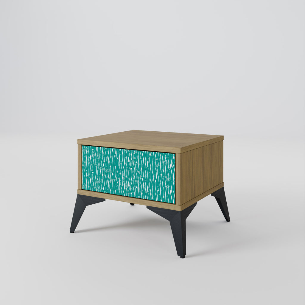 TURQUOISE RAIN Nachttisch in Eichenoptik