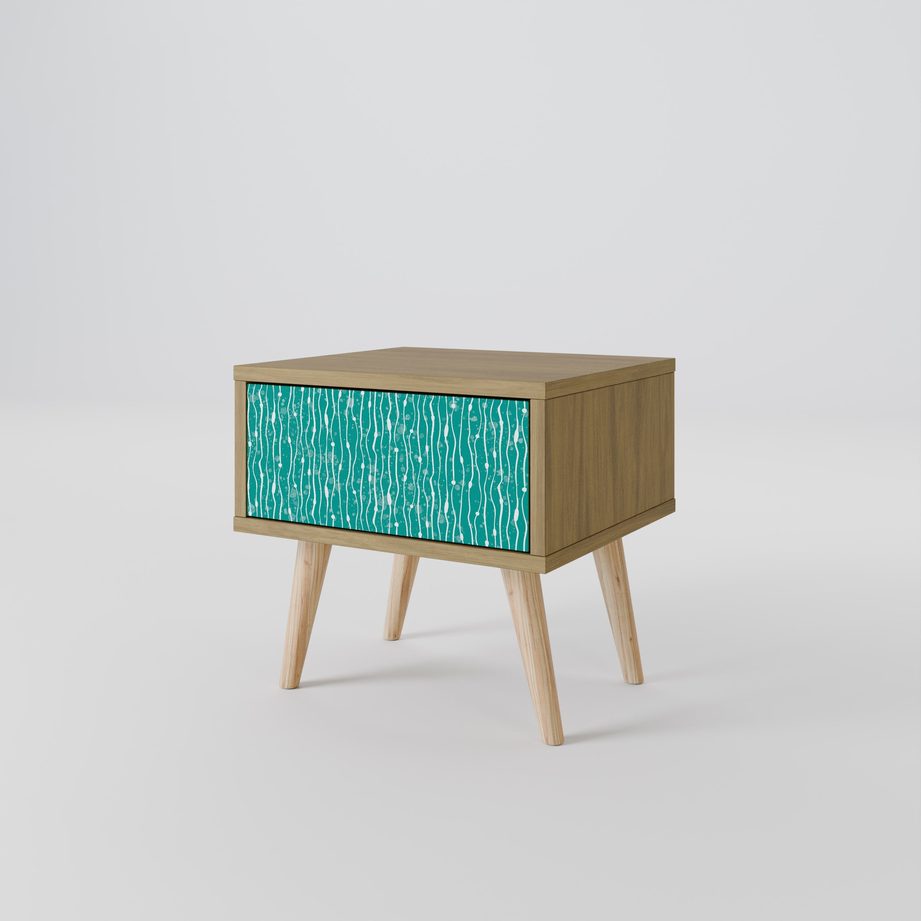 TURQUOISE RAIN Nachttisch in Eichenoptik