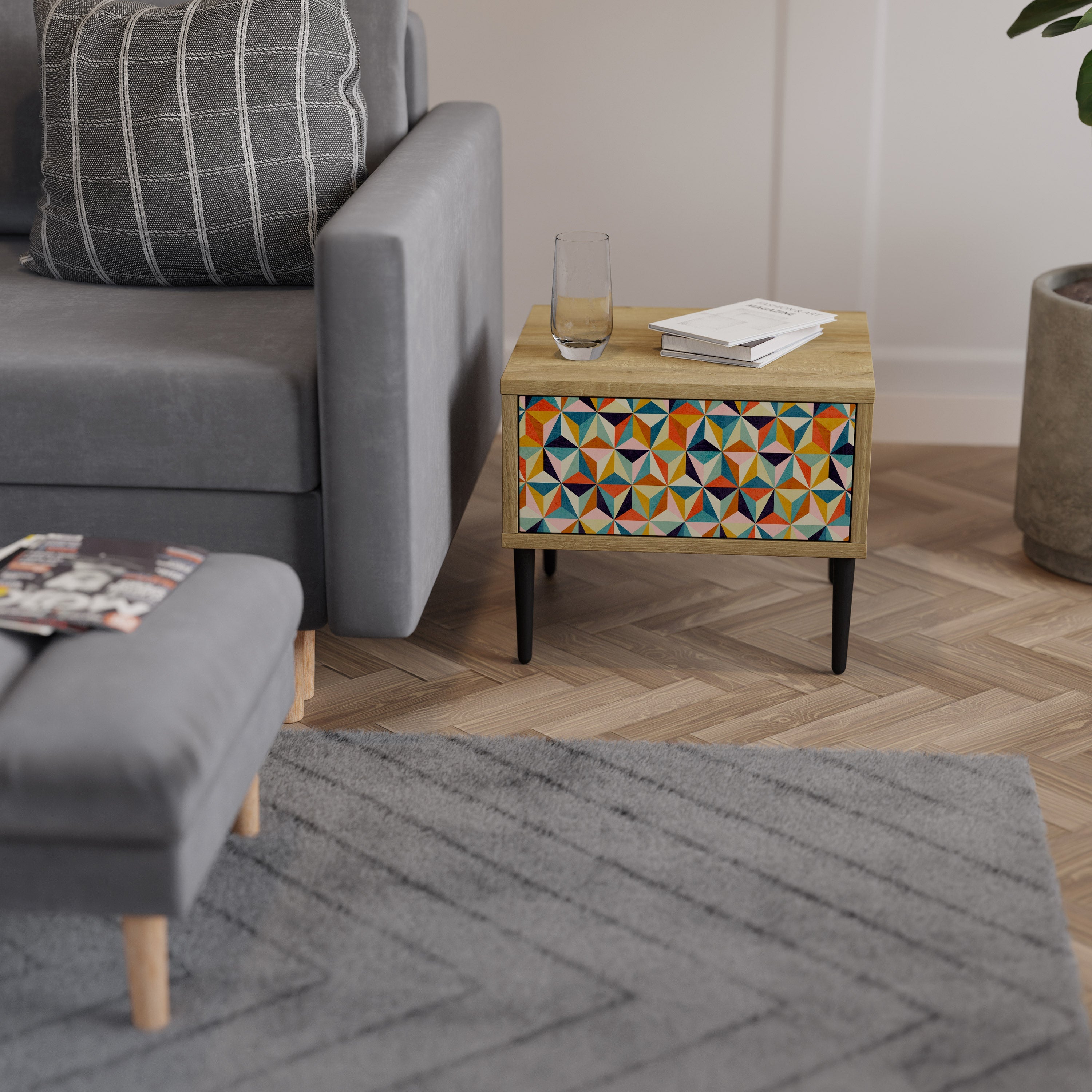 TESSELATE TREASURES Nachttisch in Eichenoptik