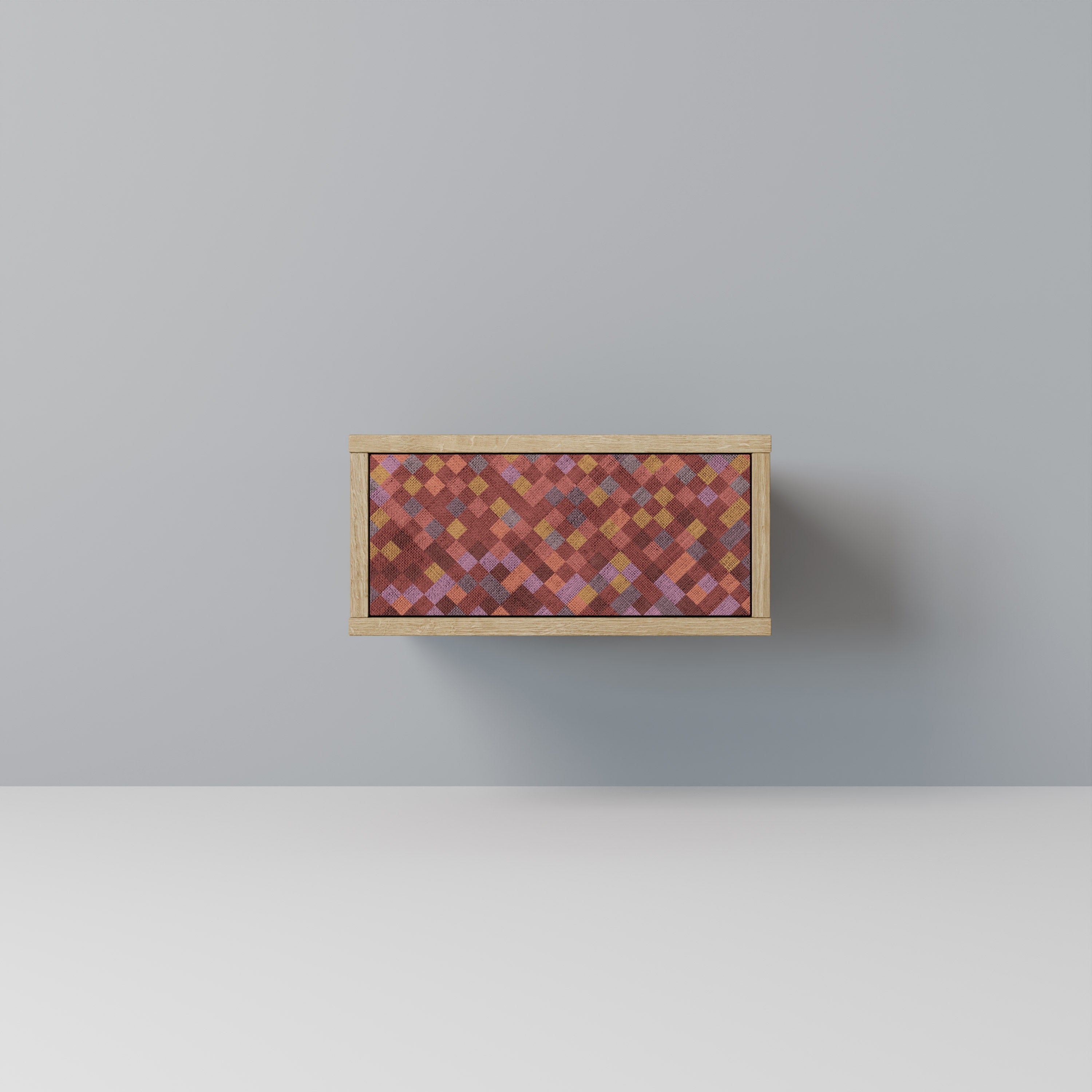 PAINTED SQUARES Nachttisch in Eichenoptik