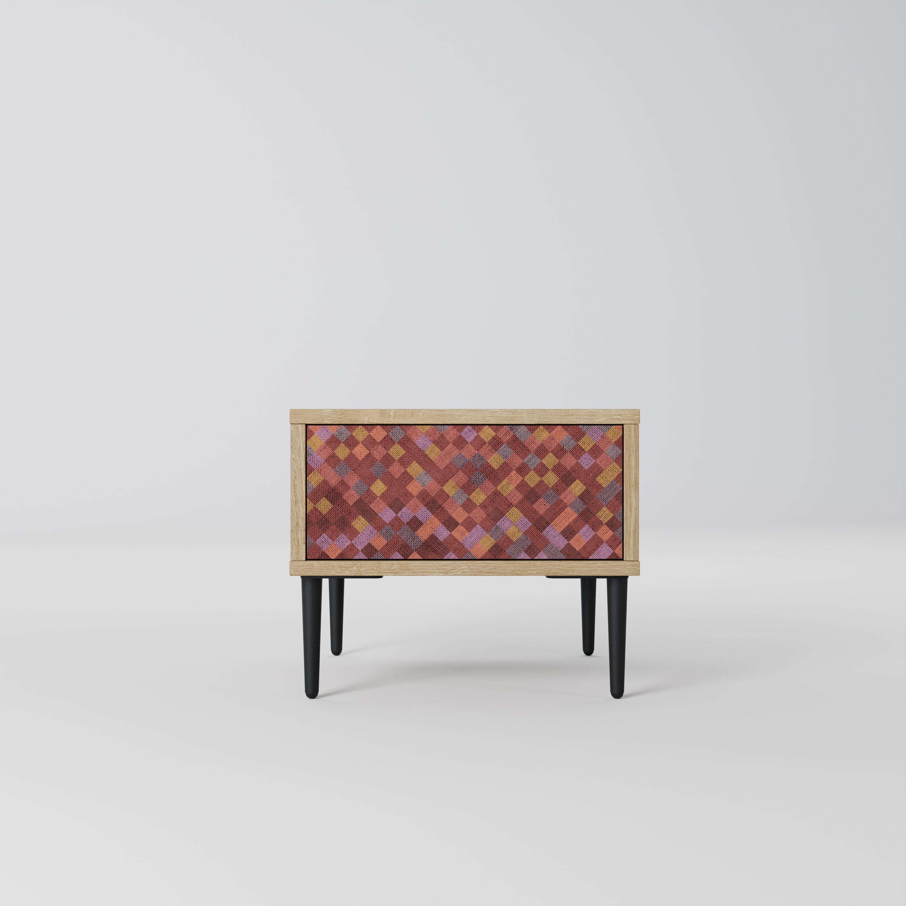 PAINTED SQUARES Nachttisch in Eichenoptik