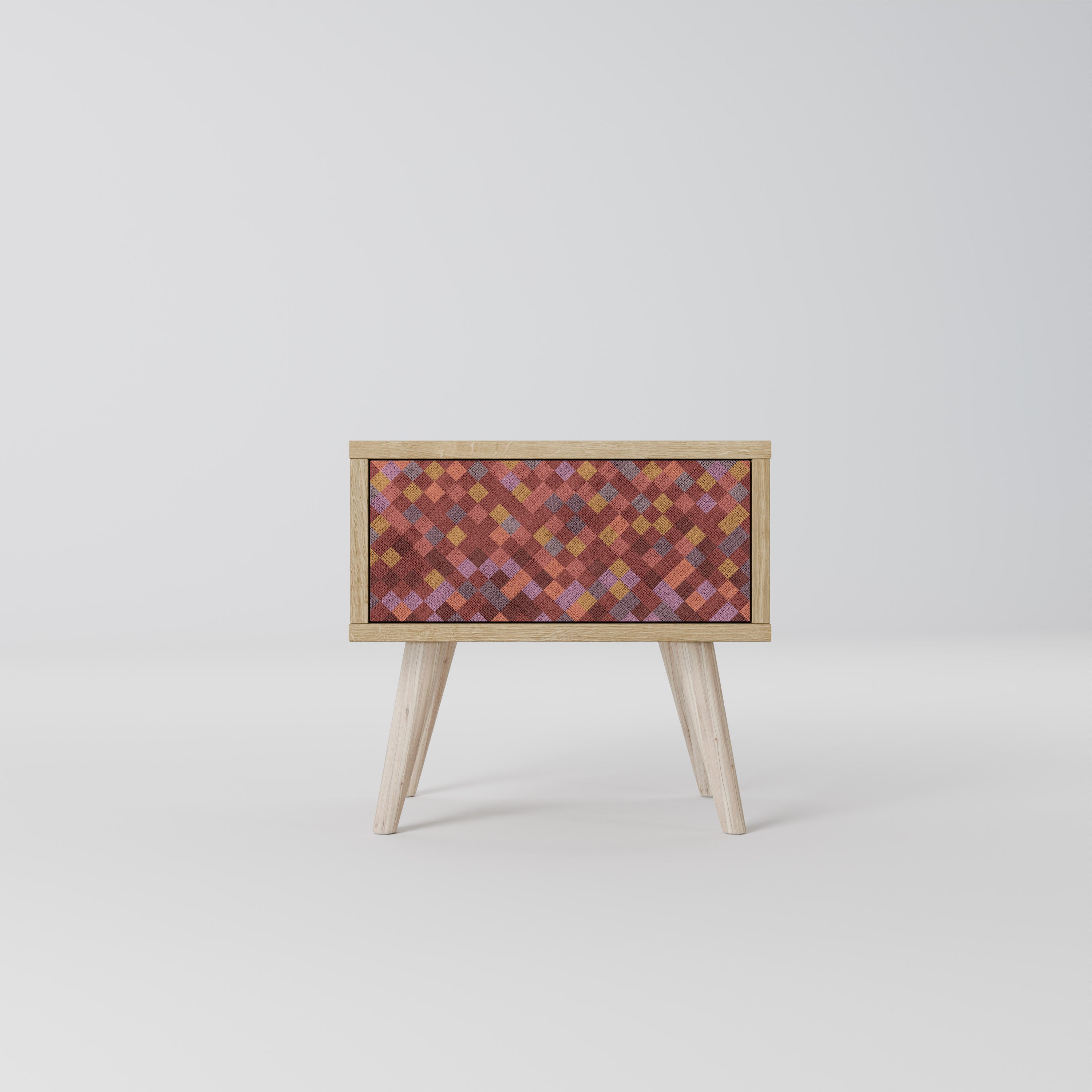 PAINTED SQUARES Nachttisch in Eichenoptik