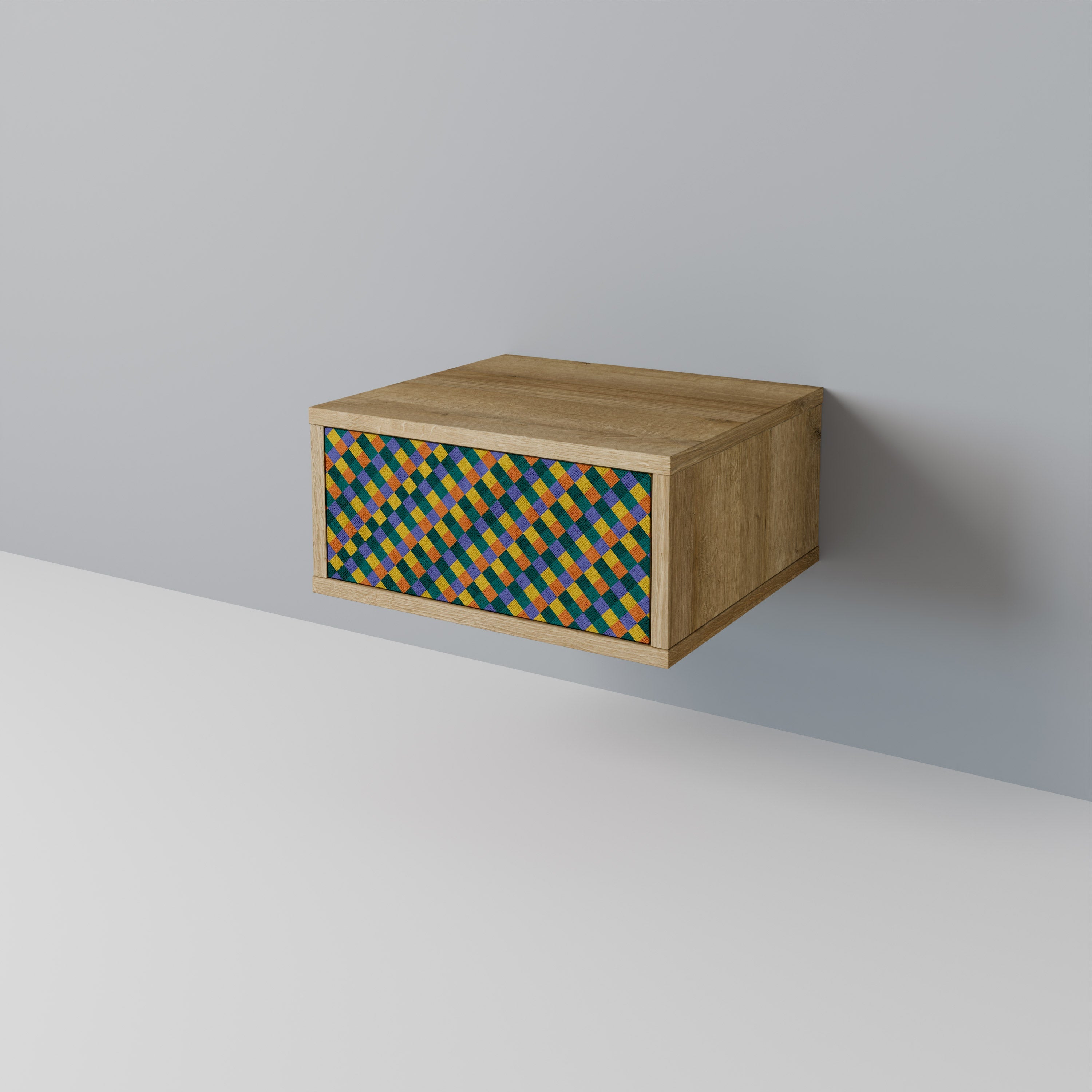 PAINTED SQUARES MIX Nachttisch in Eichenoptik