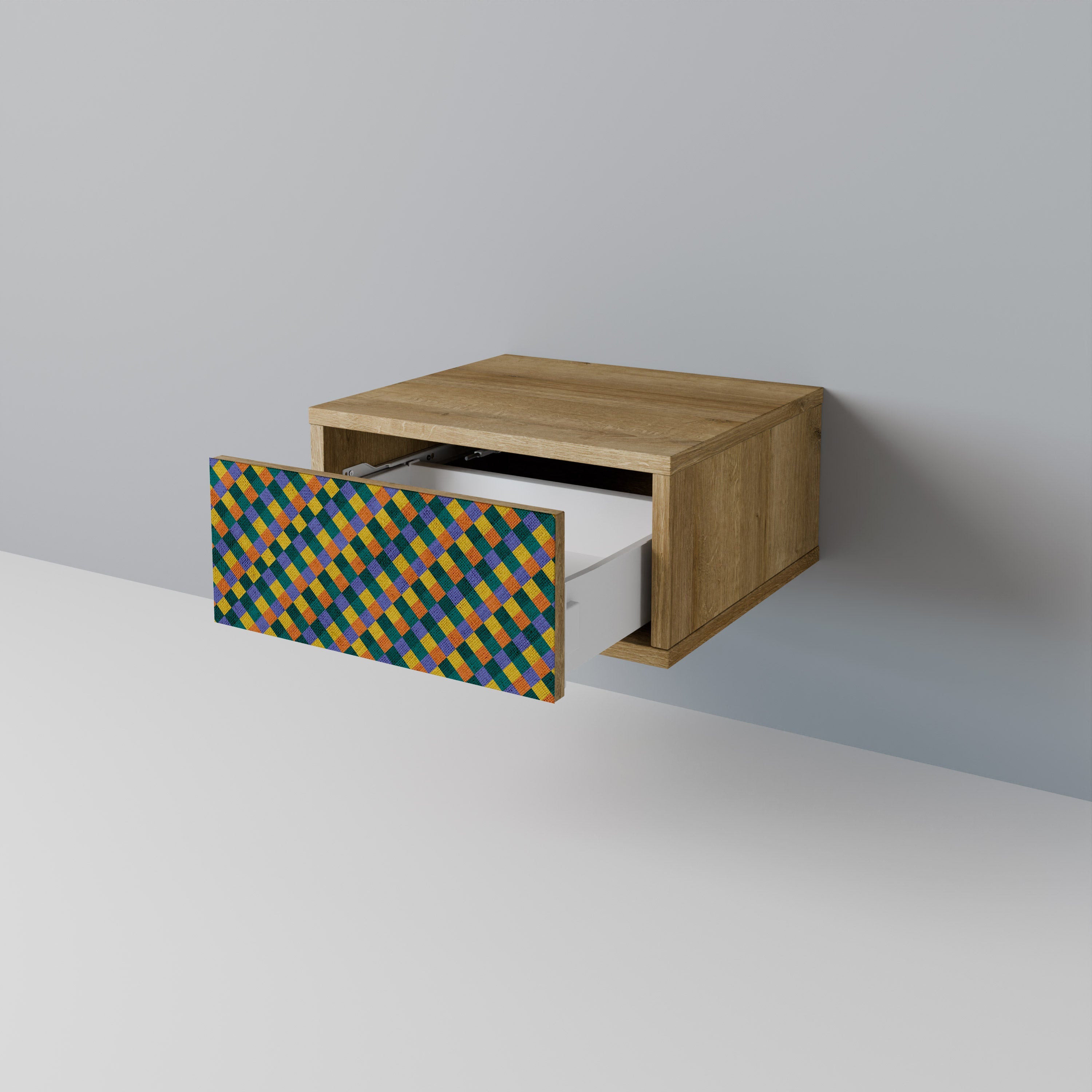 PAINTED SQUARES MIX Nachttisch in Eichenoptik