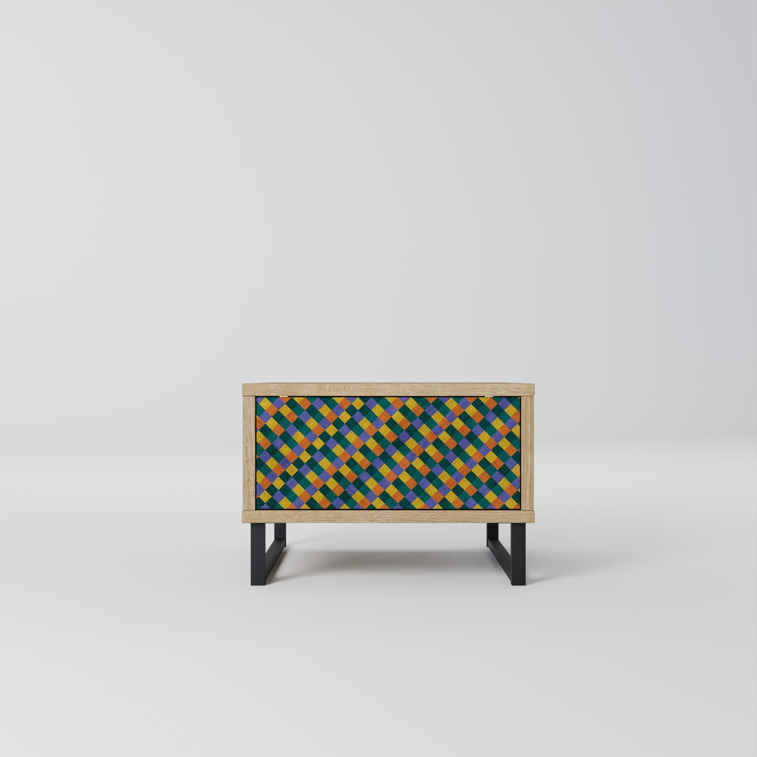 PAINTED SQUARES MIX Nachttisch in Eichenoptik