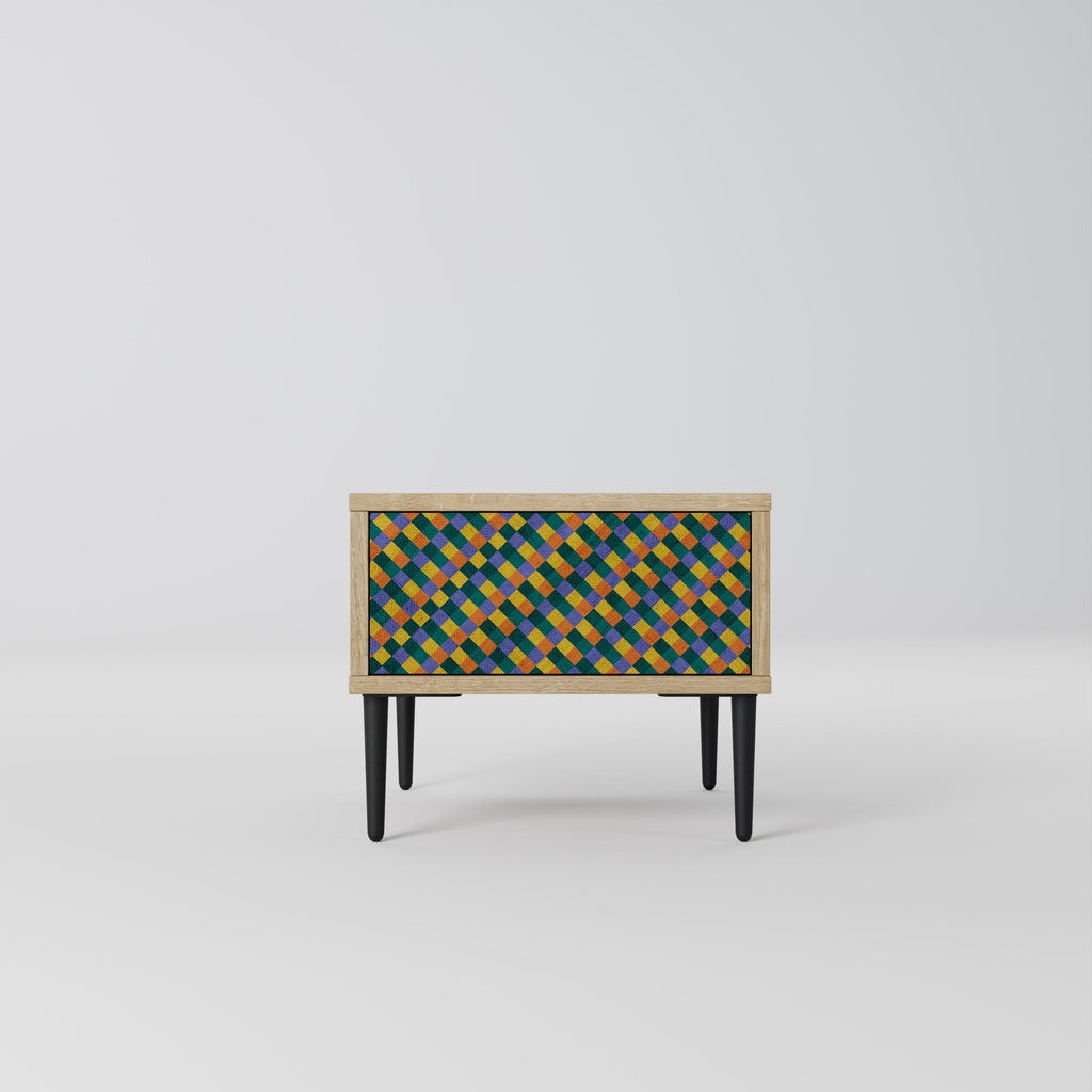 PAINTED SQUARES MIX Nachttisch in Eichenoptik