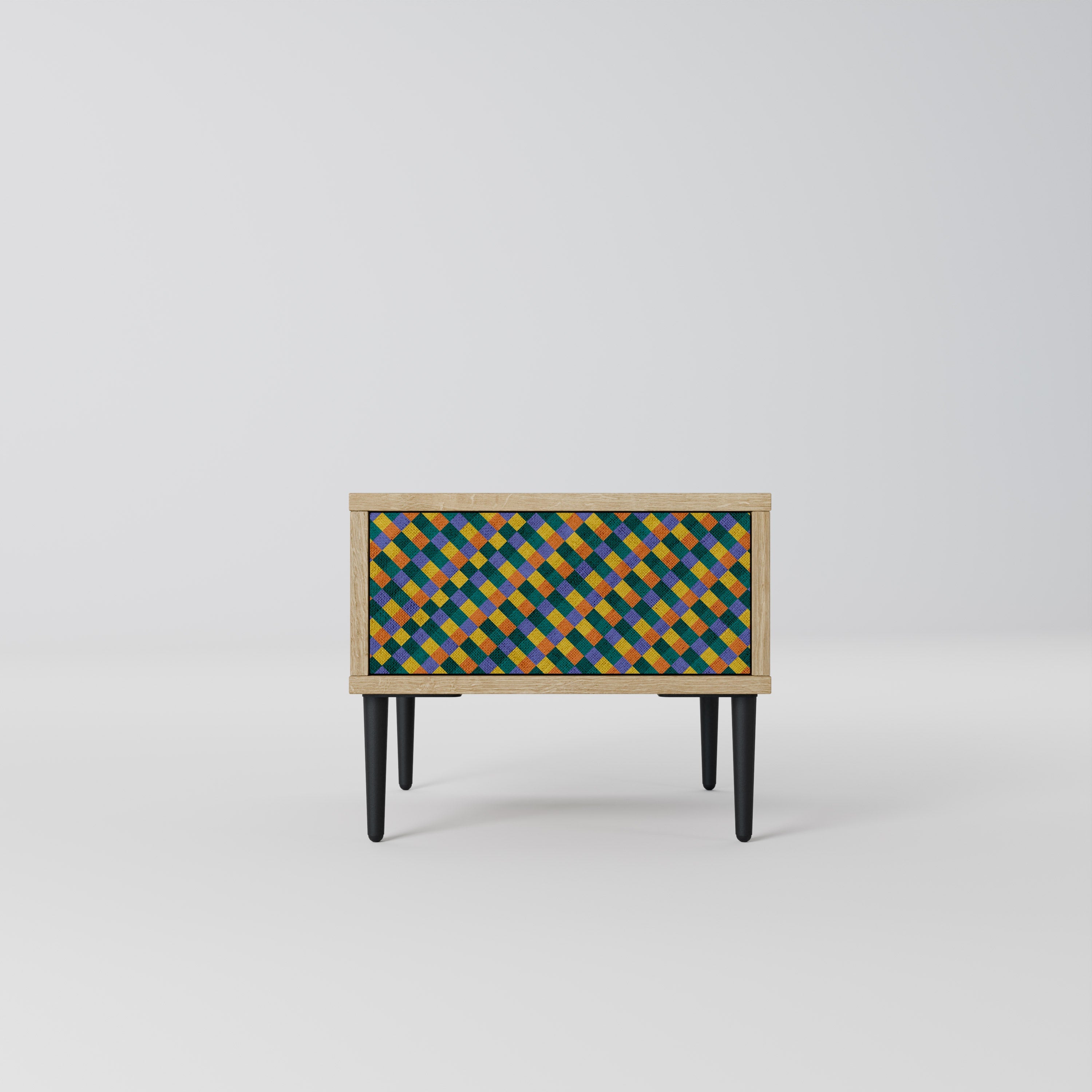 PAINTED SQUARES MIX Nachttisch in Eichenoptik