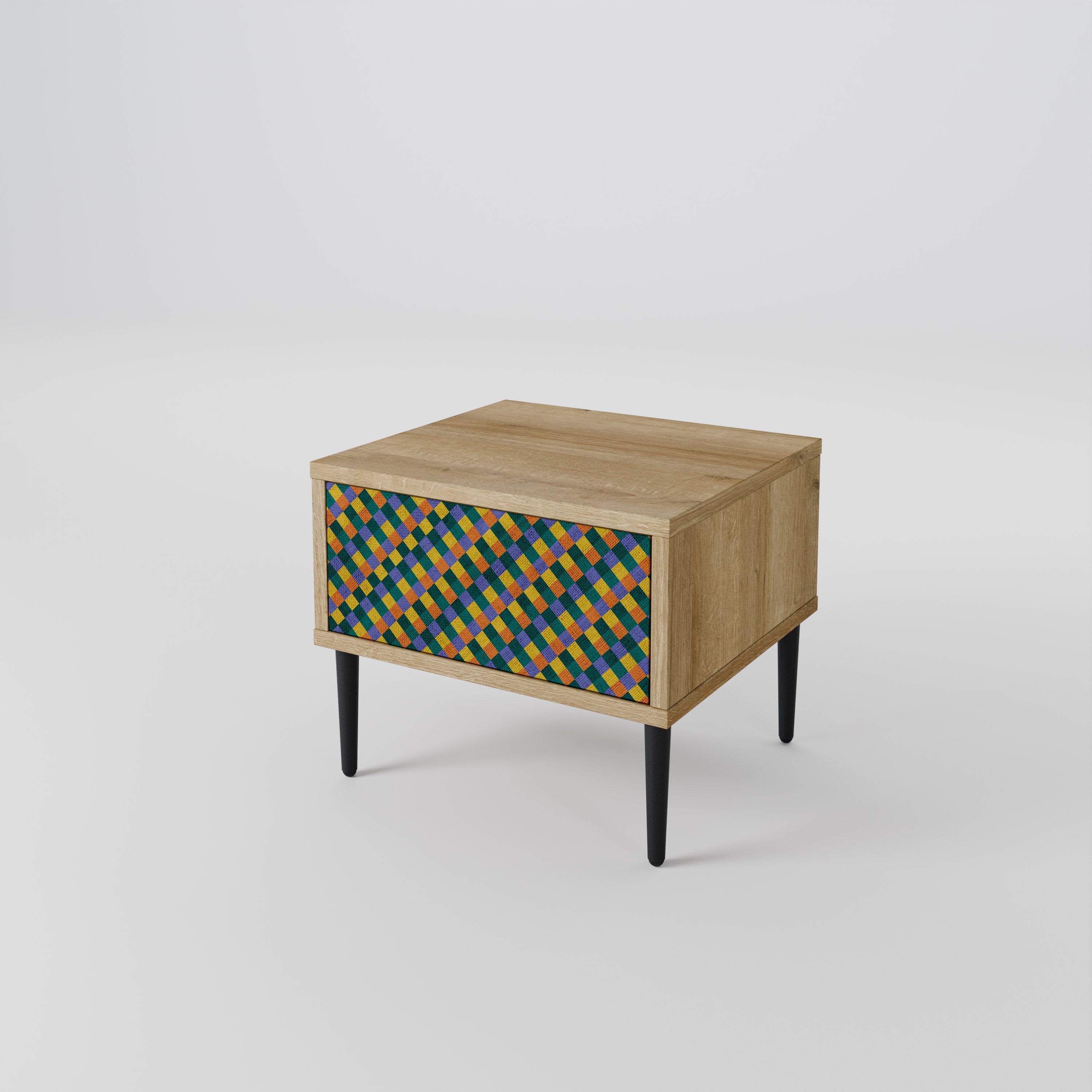 PAINTED SQUARES MIX Nachttisch in Eichenoptik