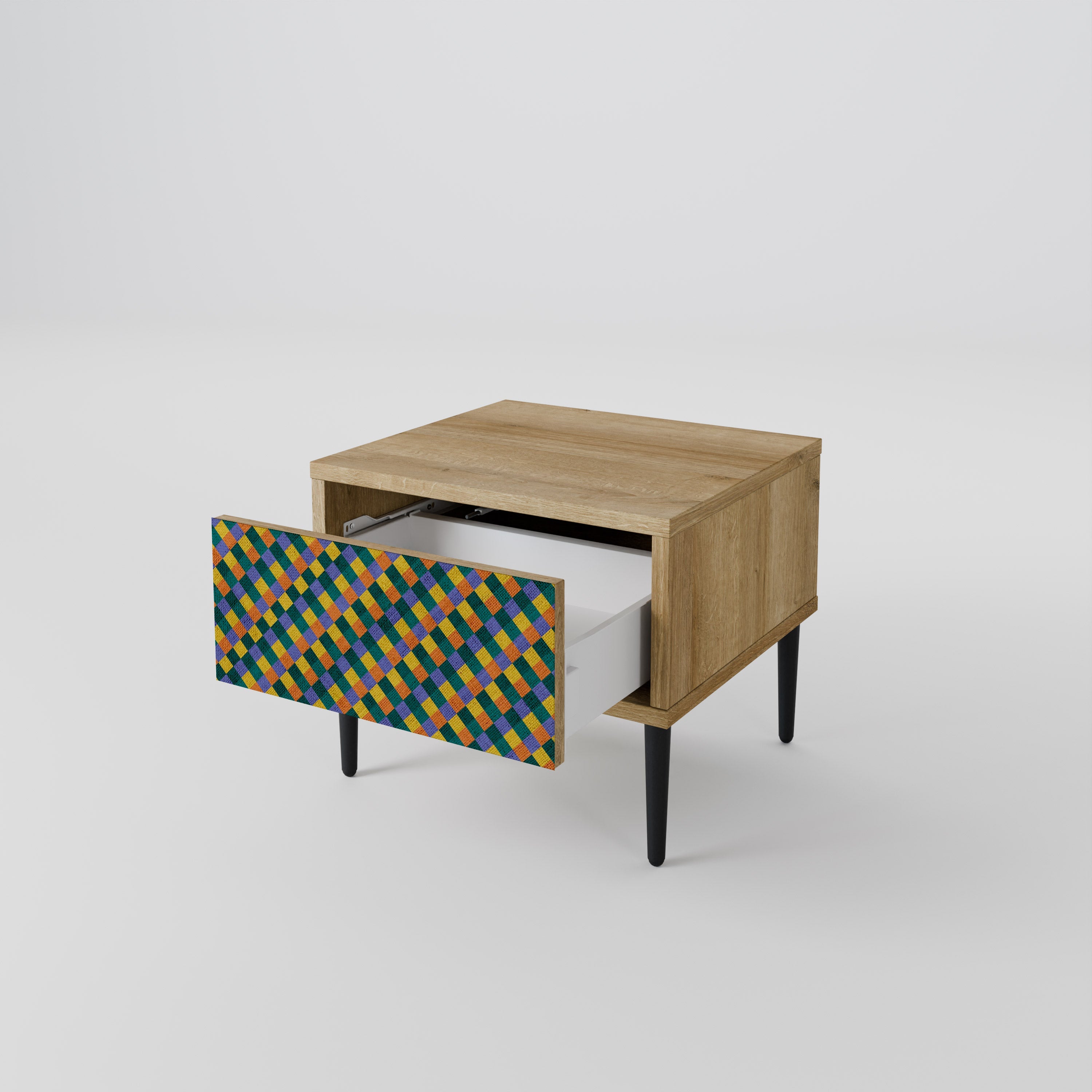 PAINTED SQUARES MIX Nachttisch in Eichenoptik