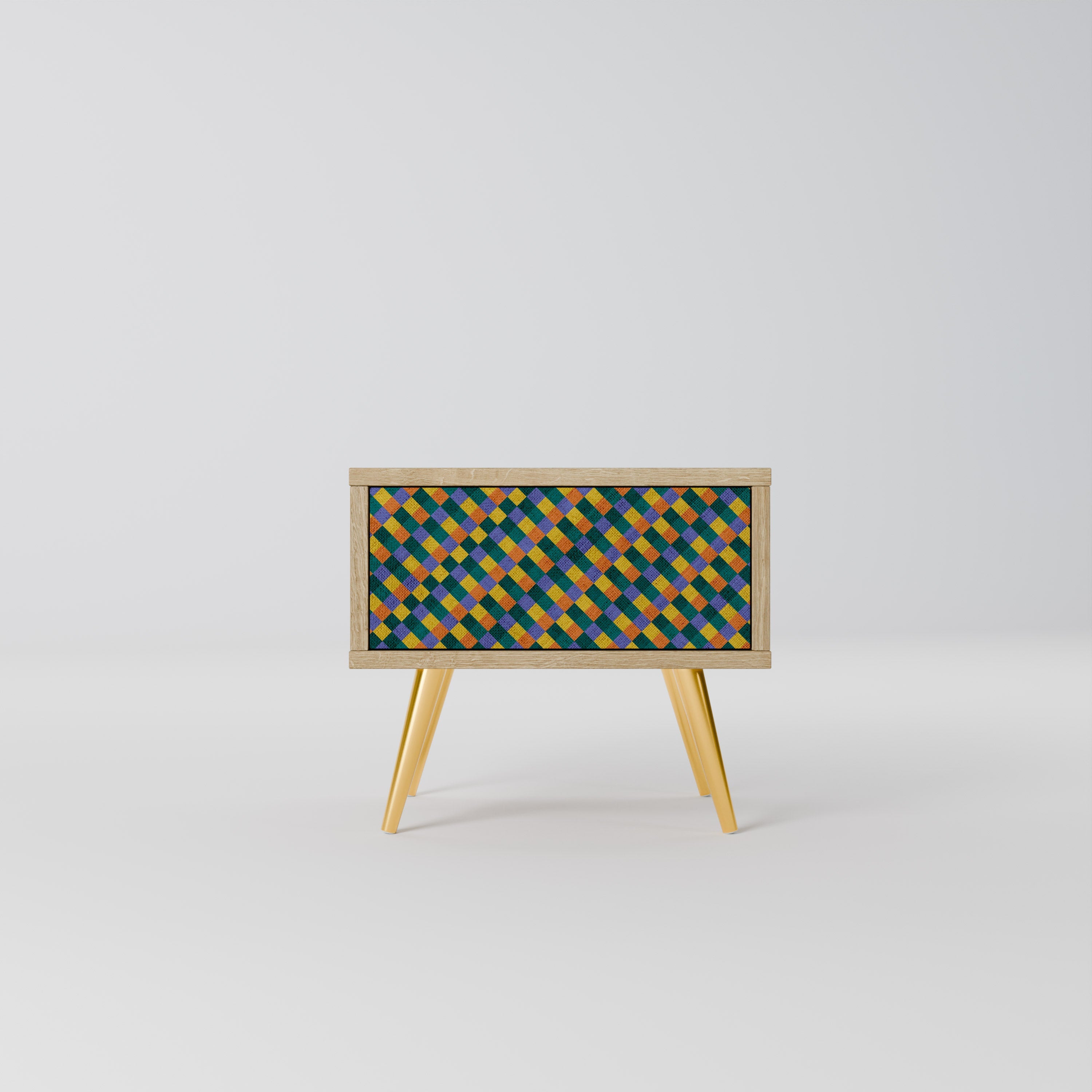 PAINTED SQUARES MIX Nachttisch in Eichenoptik