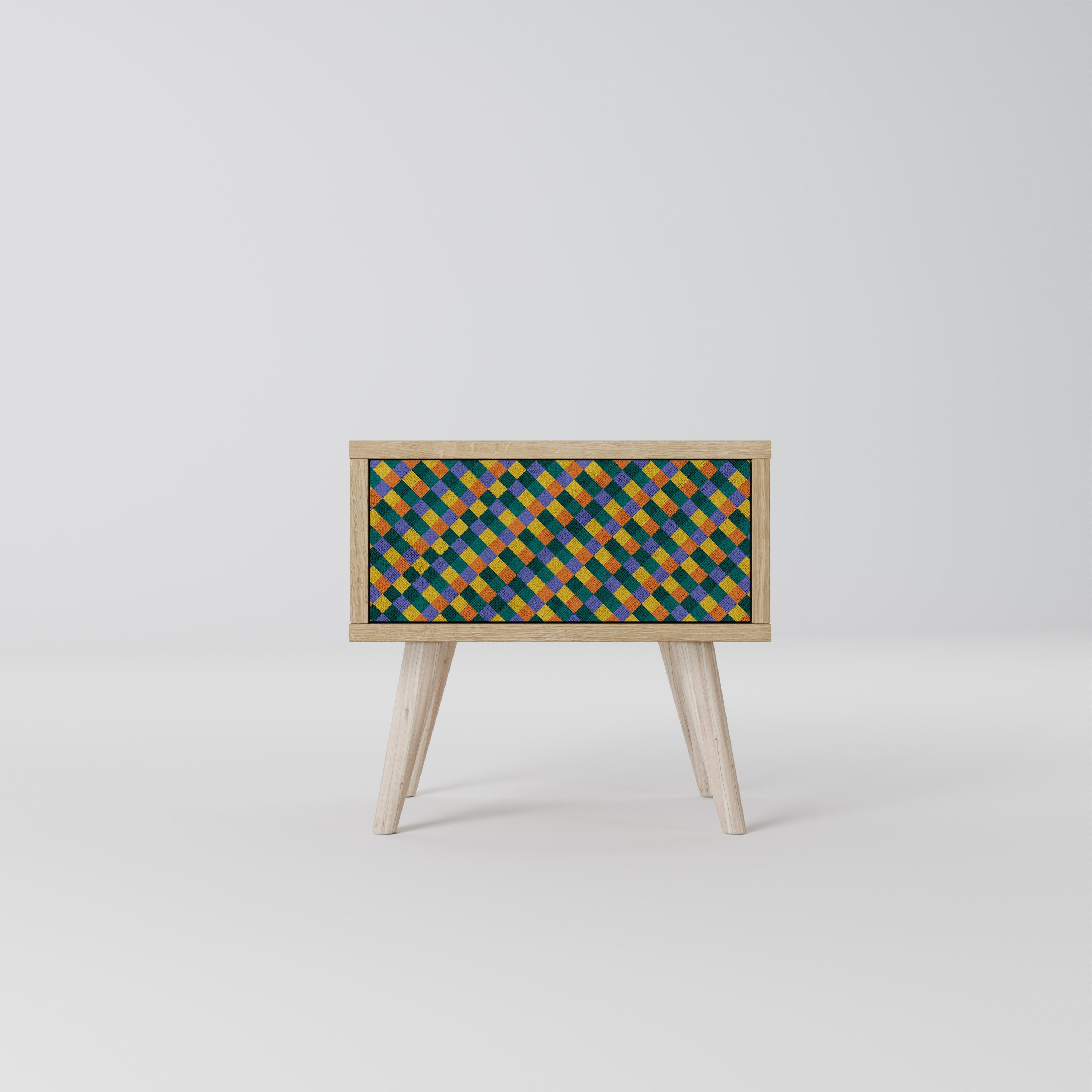 PAINTED SQUARES MIX Nachttisch in Eichenoptik