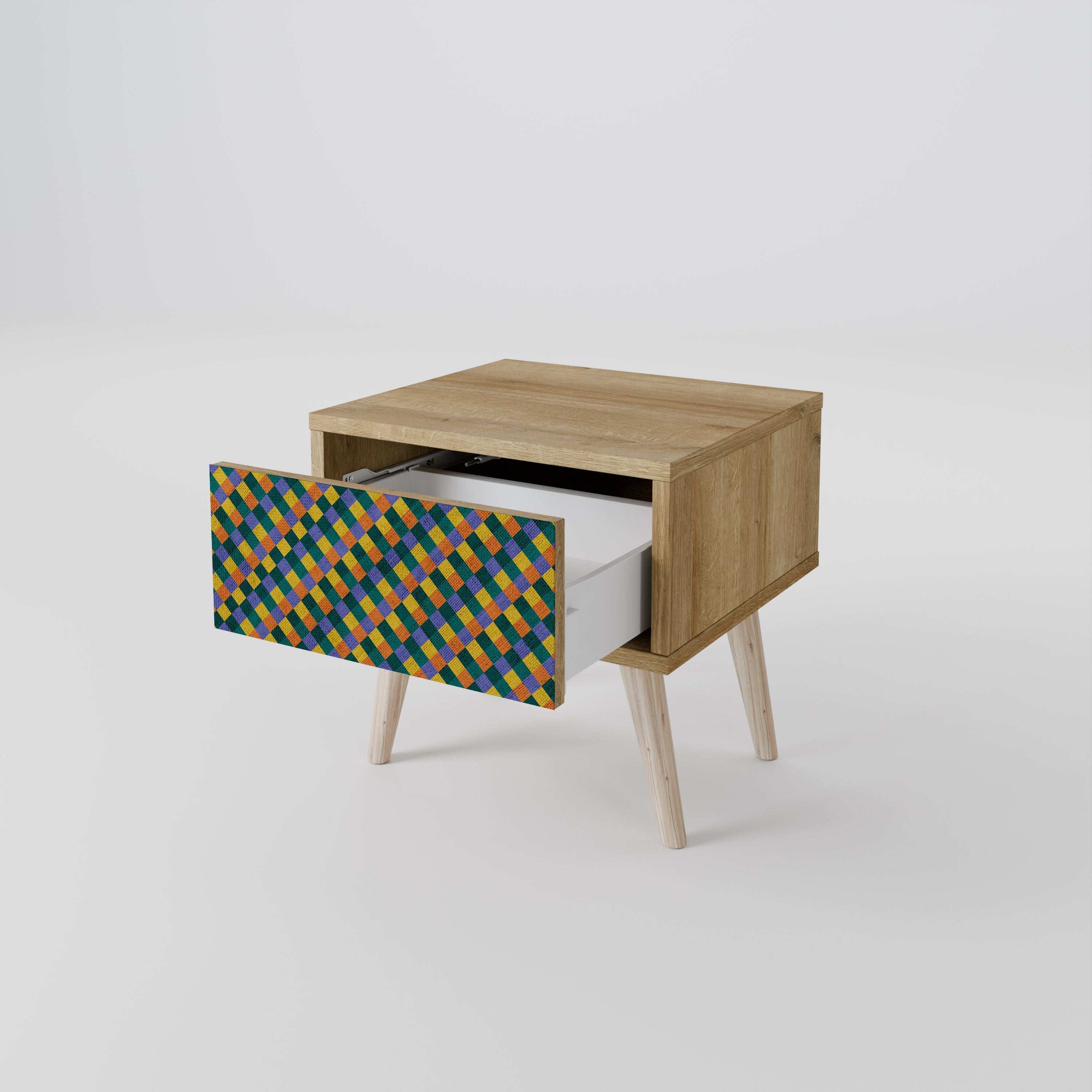 PAINTED SQUARES MIX Nachttisch in Eichenoptik