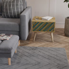 PAINTED SQUARES MIX Nachttisch in Eiche-Optik