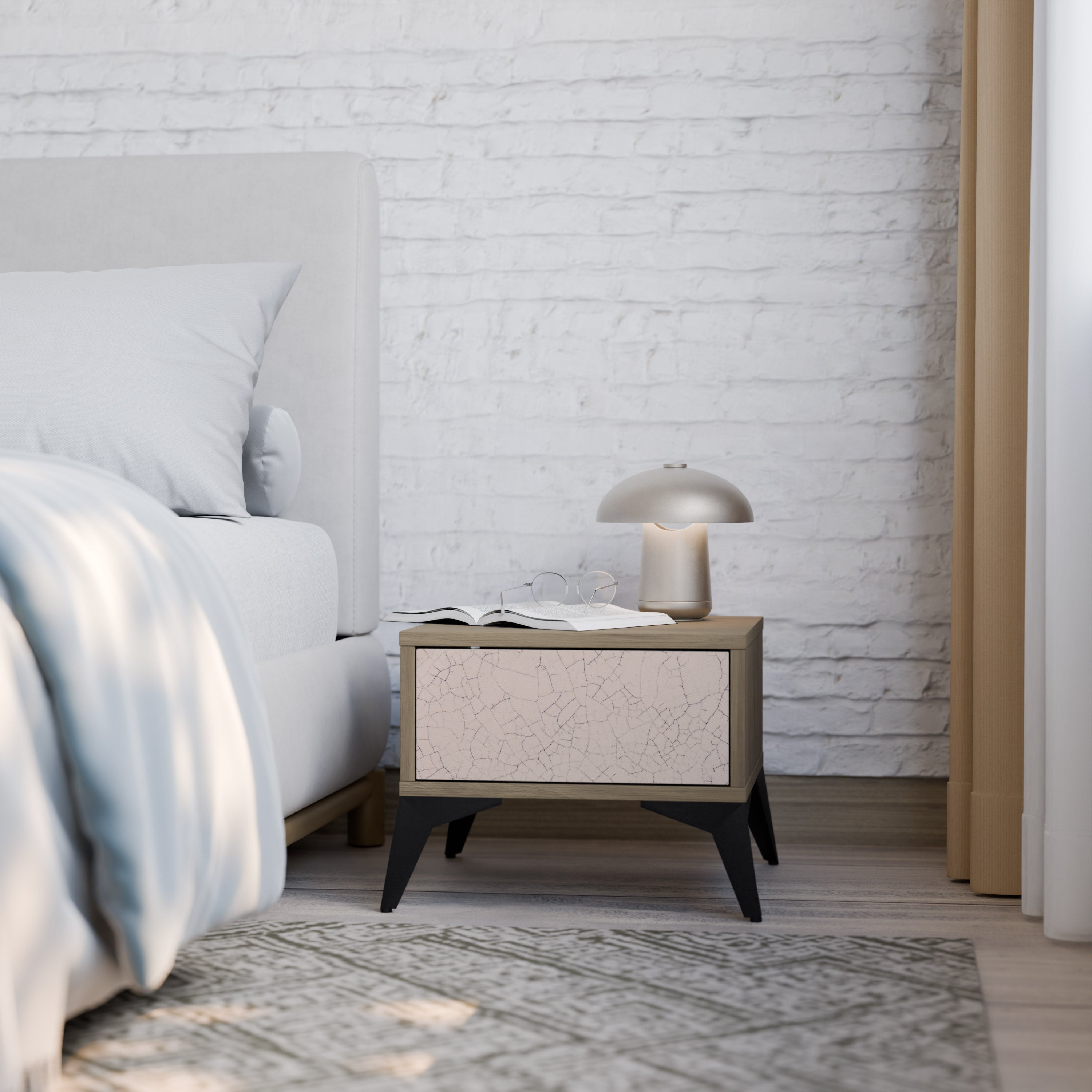 CERAMIC TEXTURE Nachttisch in Eichenoptik