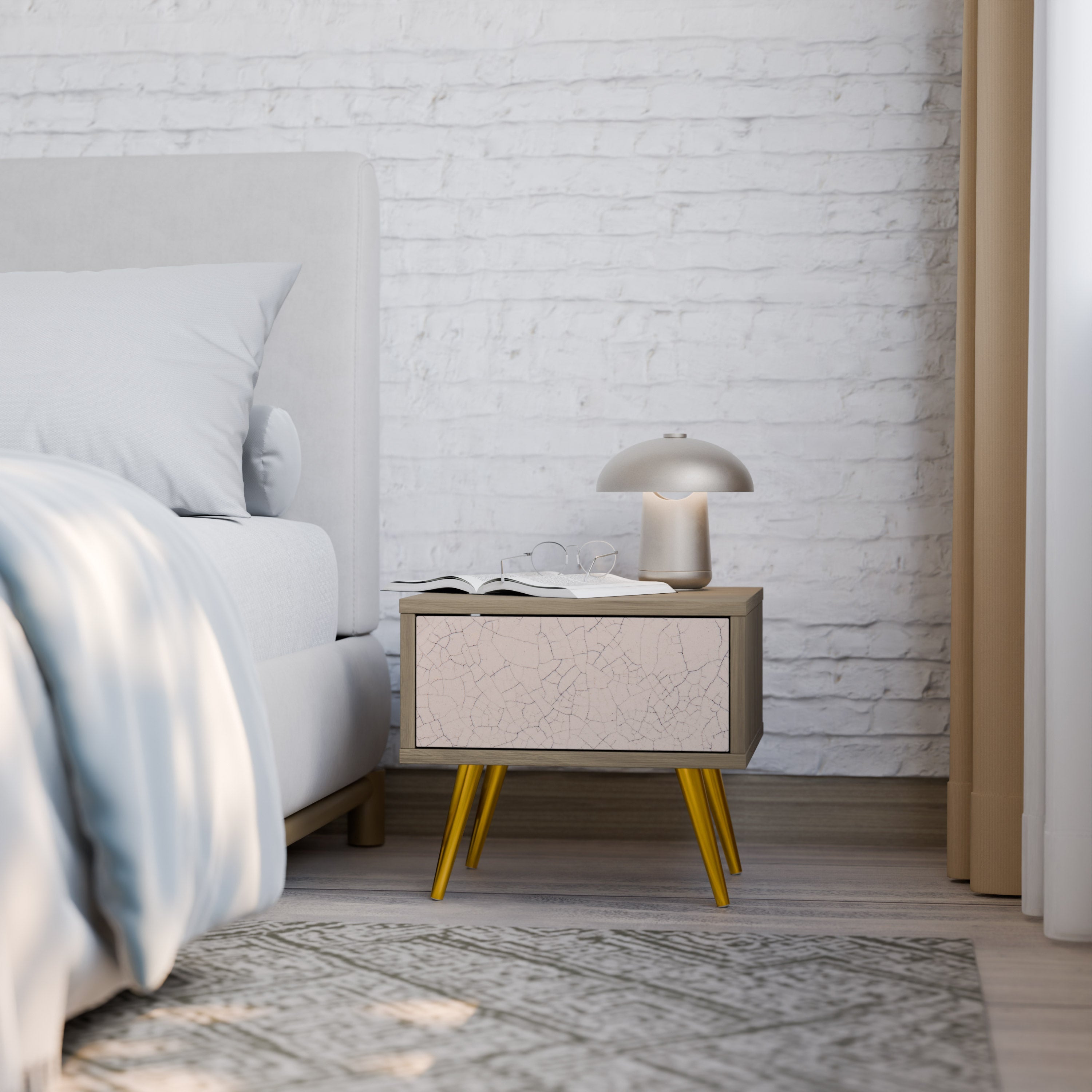 CERAMIC TEXTURE Nachttisch in Eichenoptik