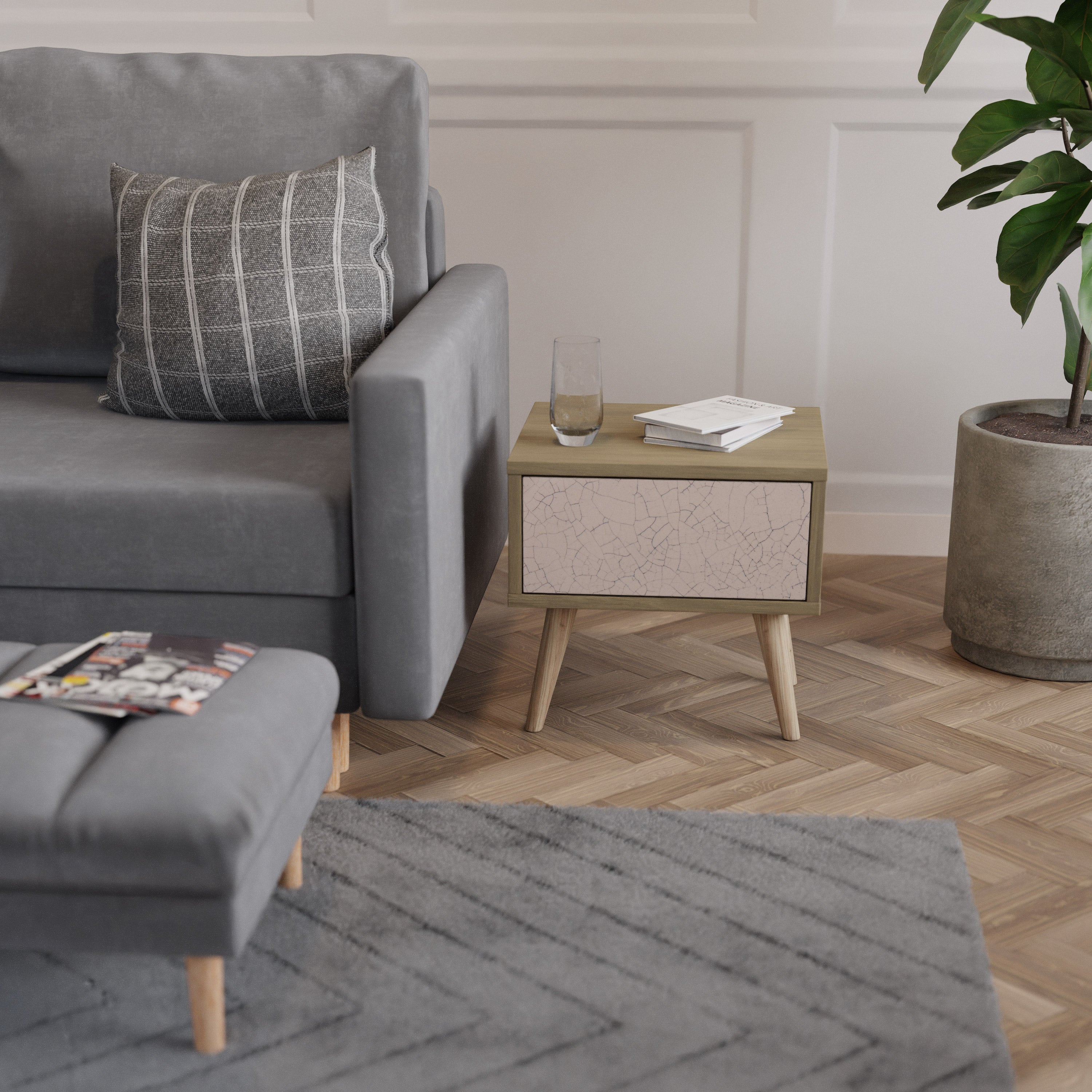 CERAMIC TEXTURE Nachttisch in Eichenoptik