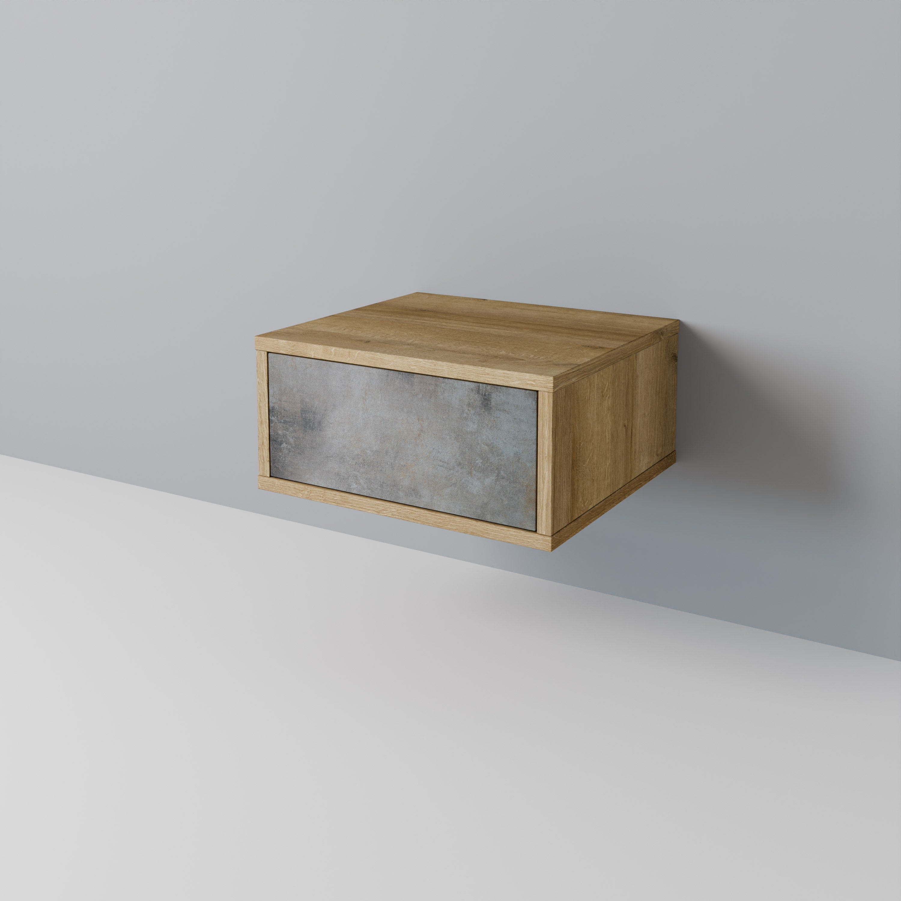 CONCRETE WALL Nachttisch in Eichenoptik