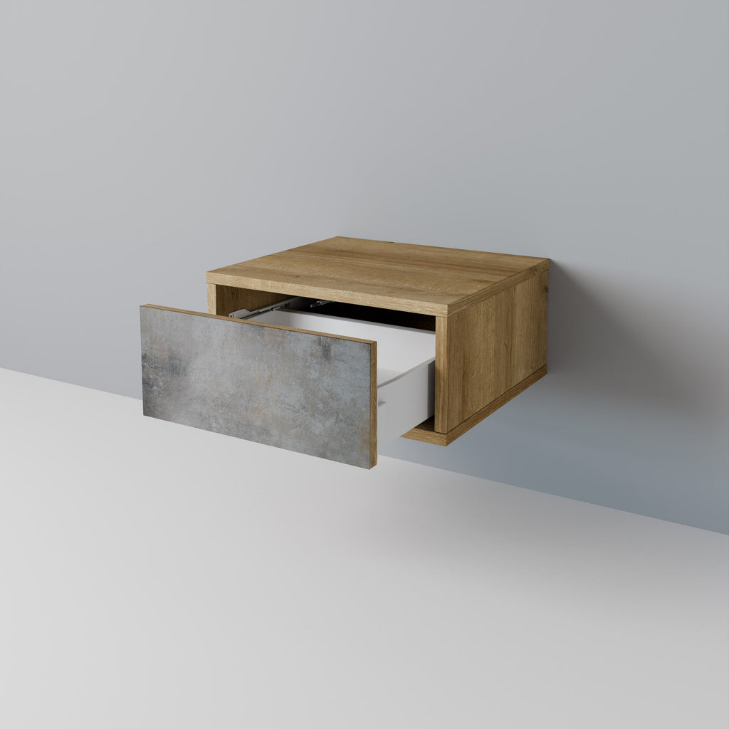 CONCRETE WALL Nachttisch in Eichenoptik