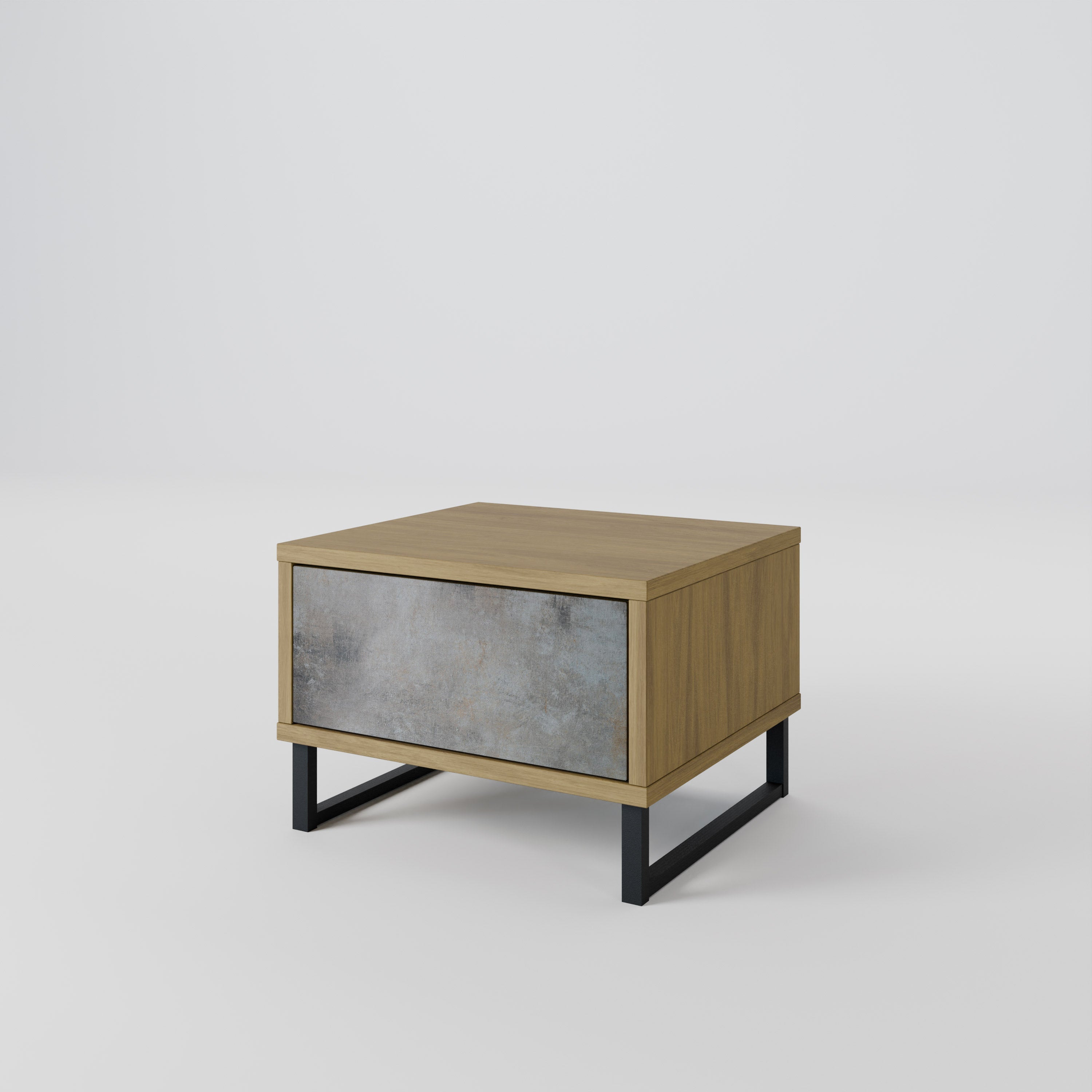 CONCRETE WALL Nachttisch in Eichenoptik