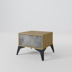 CONCRETE WALL Nachttisch in Eiche-Optik