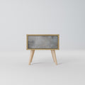 CONCRETE WALL Nachttisch in Eiche-Optik