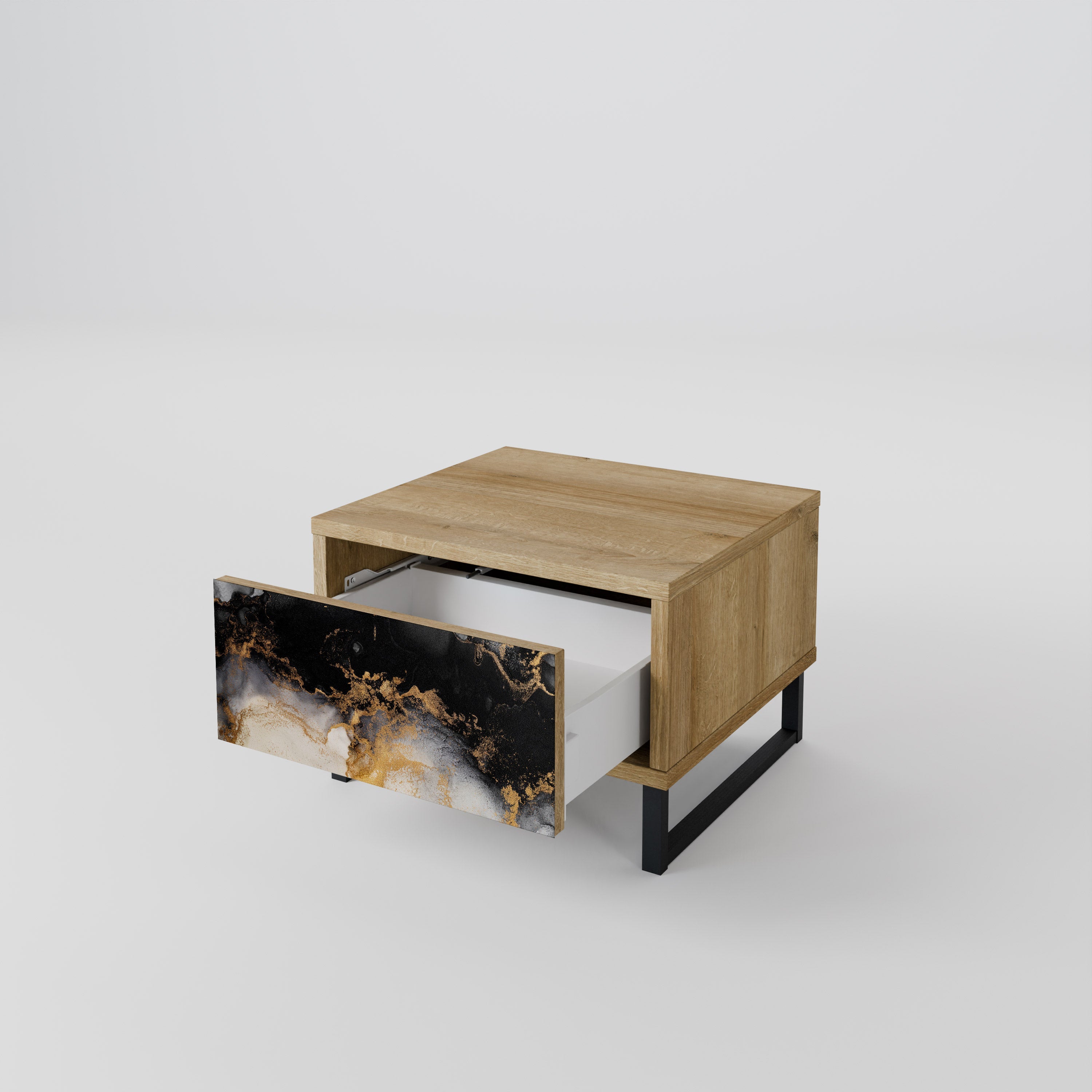 MARBLE OF TOMMORROW Nachttisch in Eichenoptik