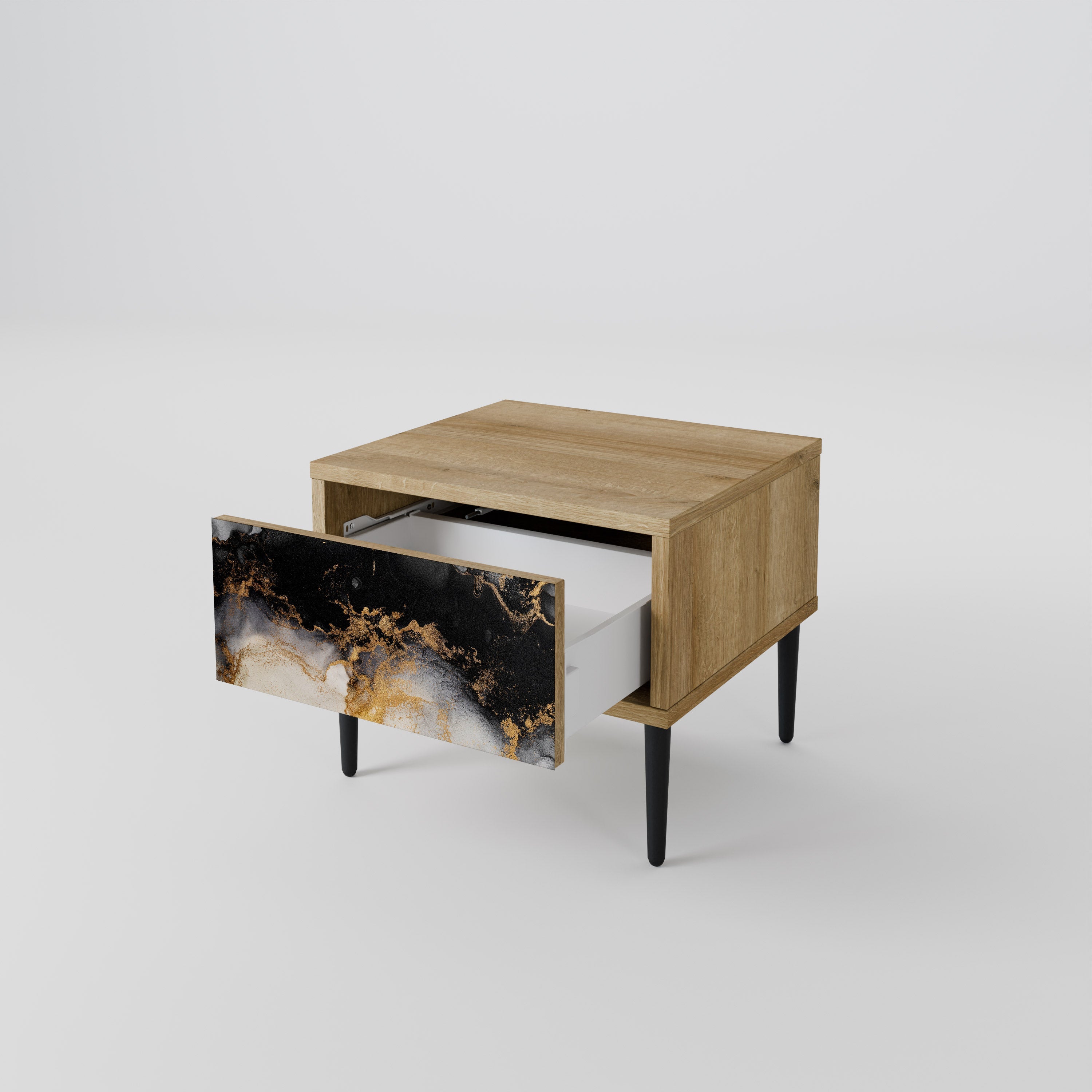 MARBLE OF TOMMORROW Nachttisch in Eichenoptik