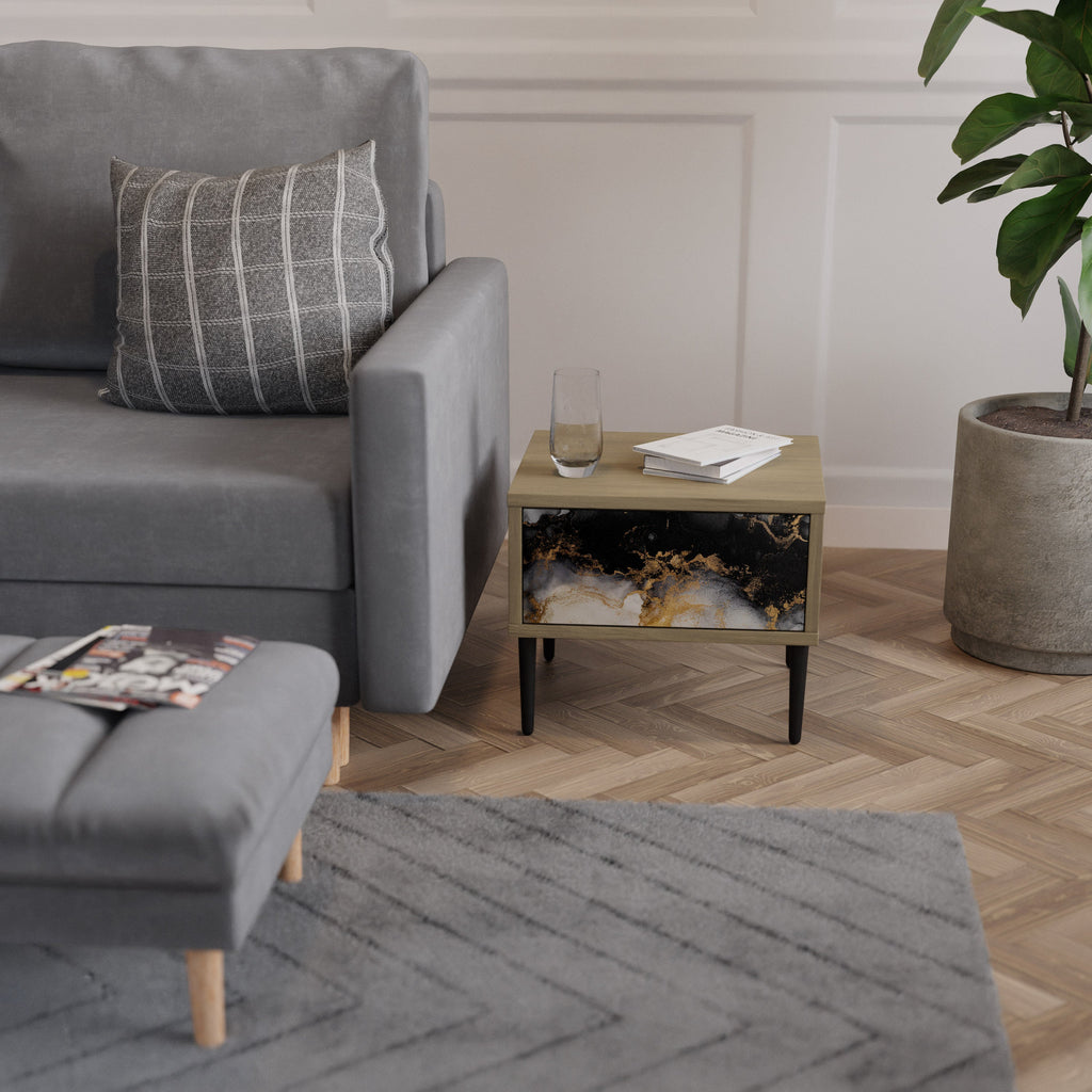 MARBLE OF TOMMORROW Nachttisch in Eichenoptik