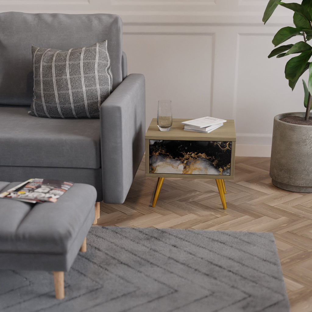 MARBLE OF TOMMORROW Nachttisch in Eichenoptik