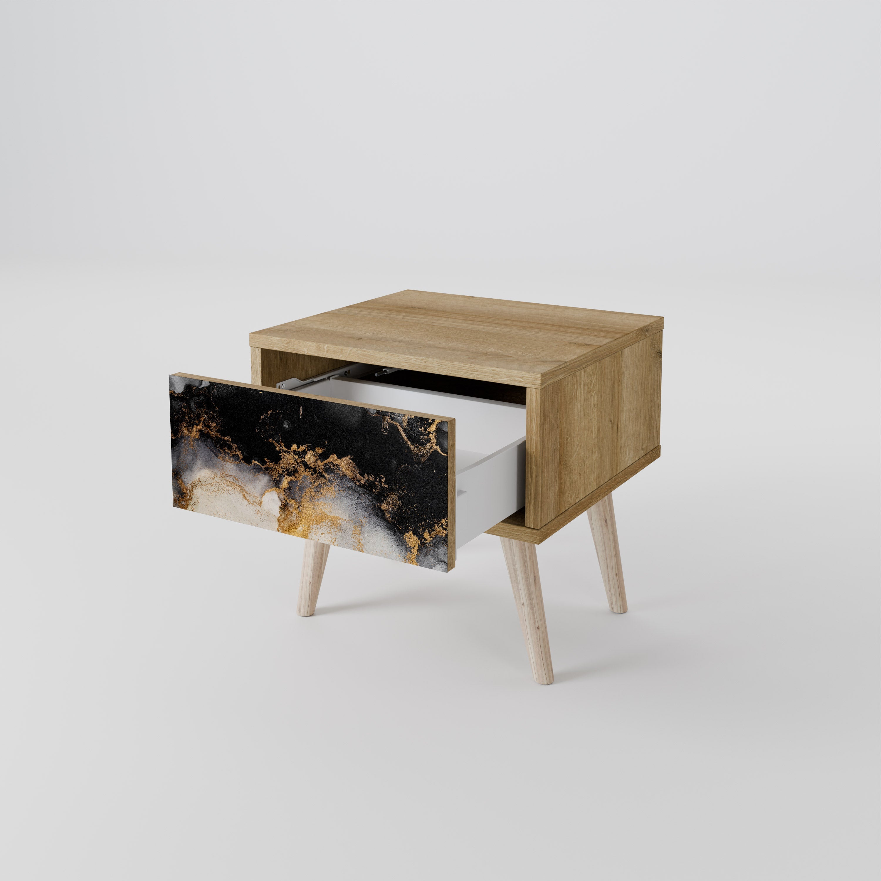 MARBLE OF TOMMORROW Nachttisch in Eichenoptik