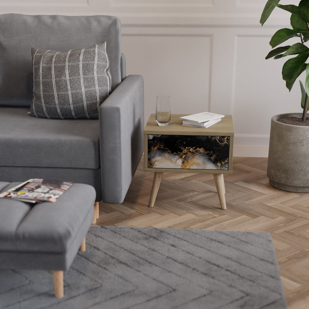 MARBLE OF TOMMORROW Nachttisch in Eichenoptik