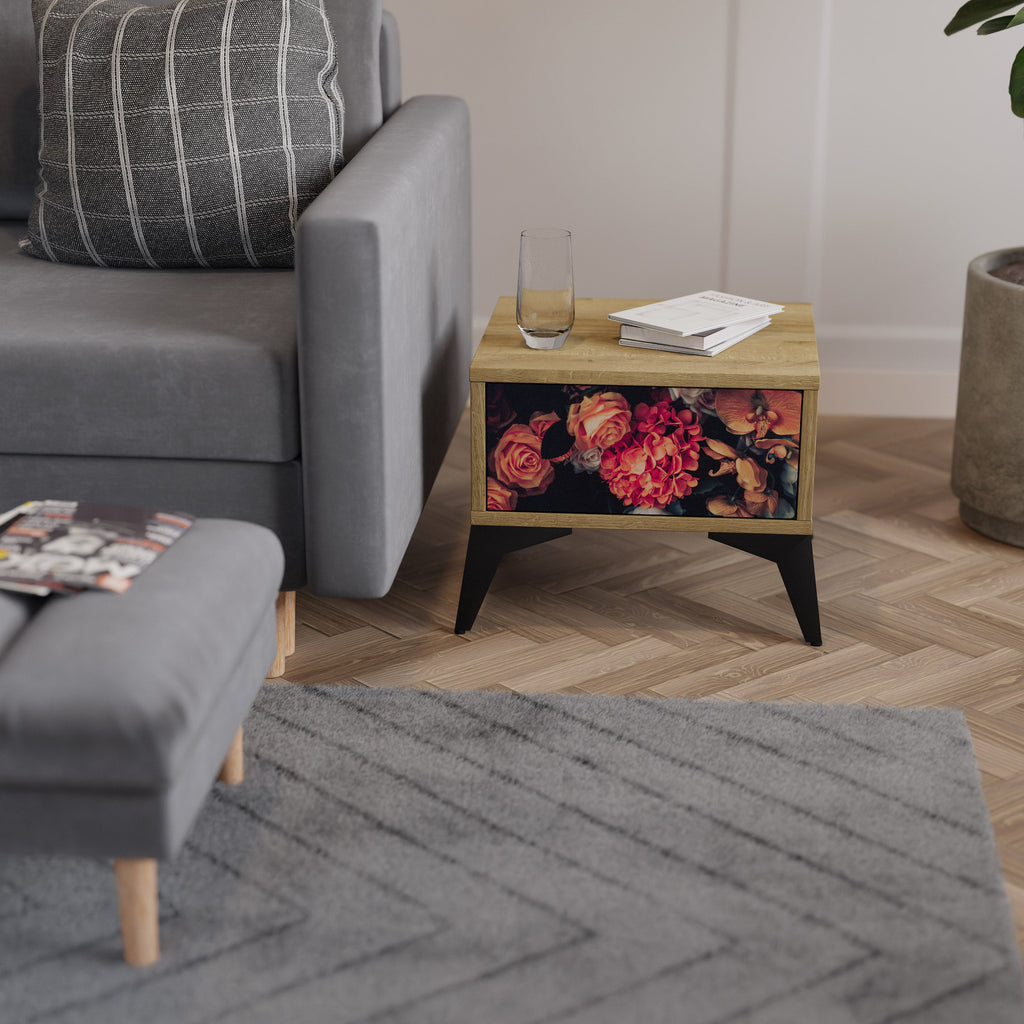 NEVERENDING BLOOM Nachttisch in Eichenoptik