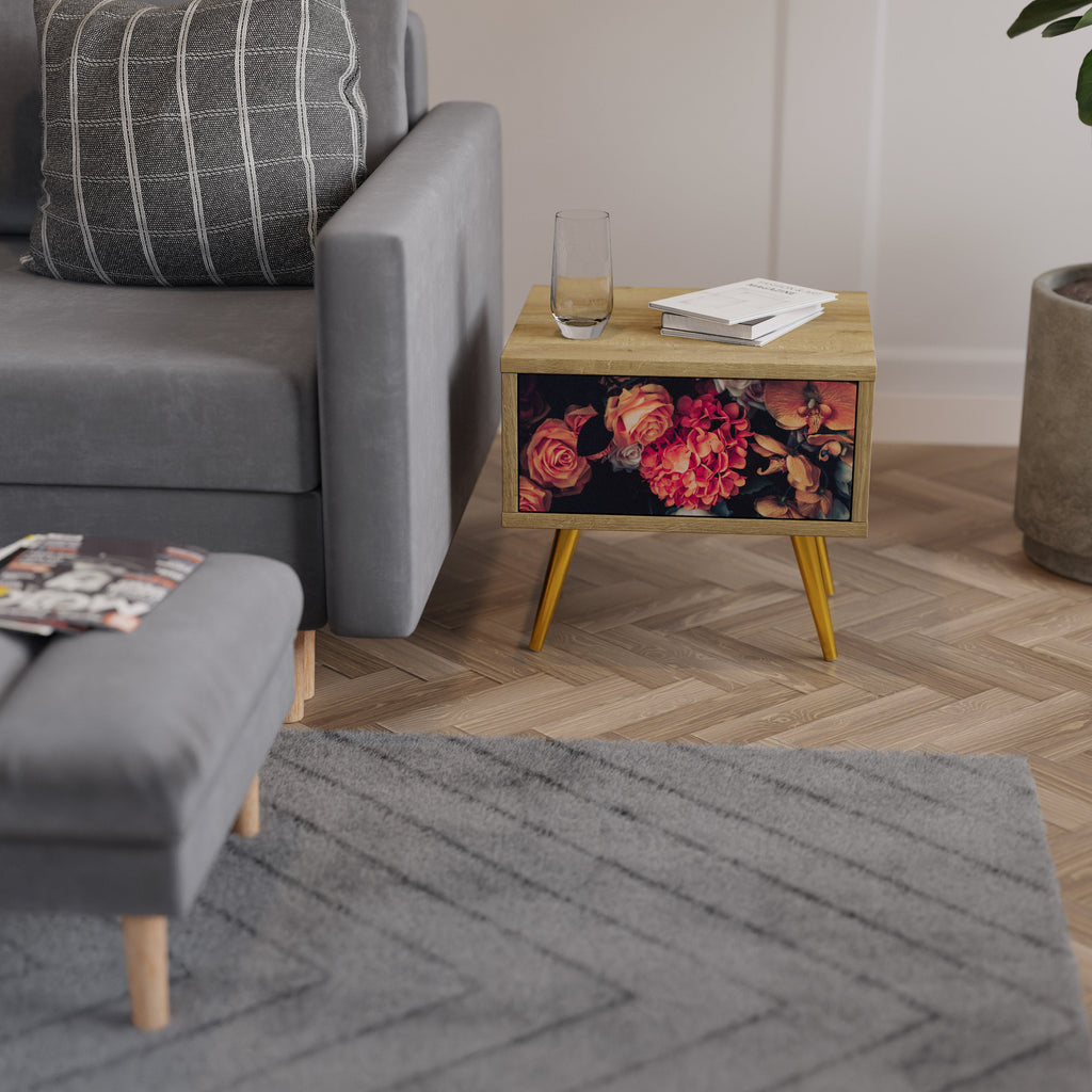 NEVERENDING BLOOM Nachttisch in Eichenoptik
