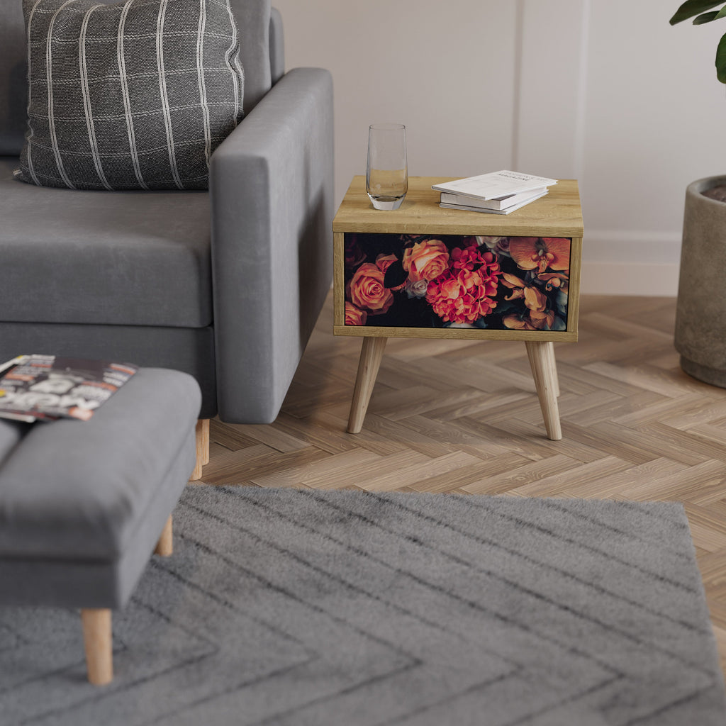 NEVERENDING BLOOM Nachttisch in Eichenoptik